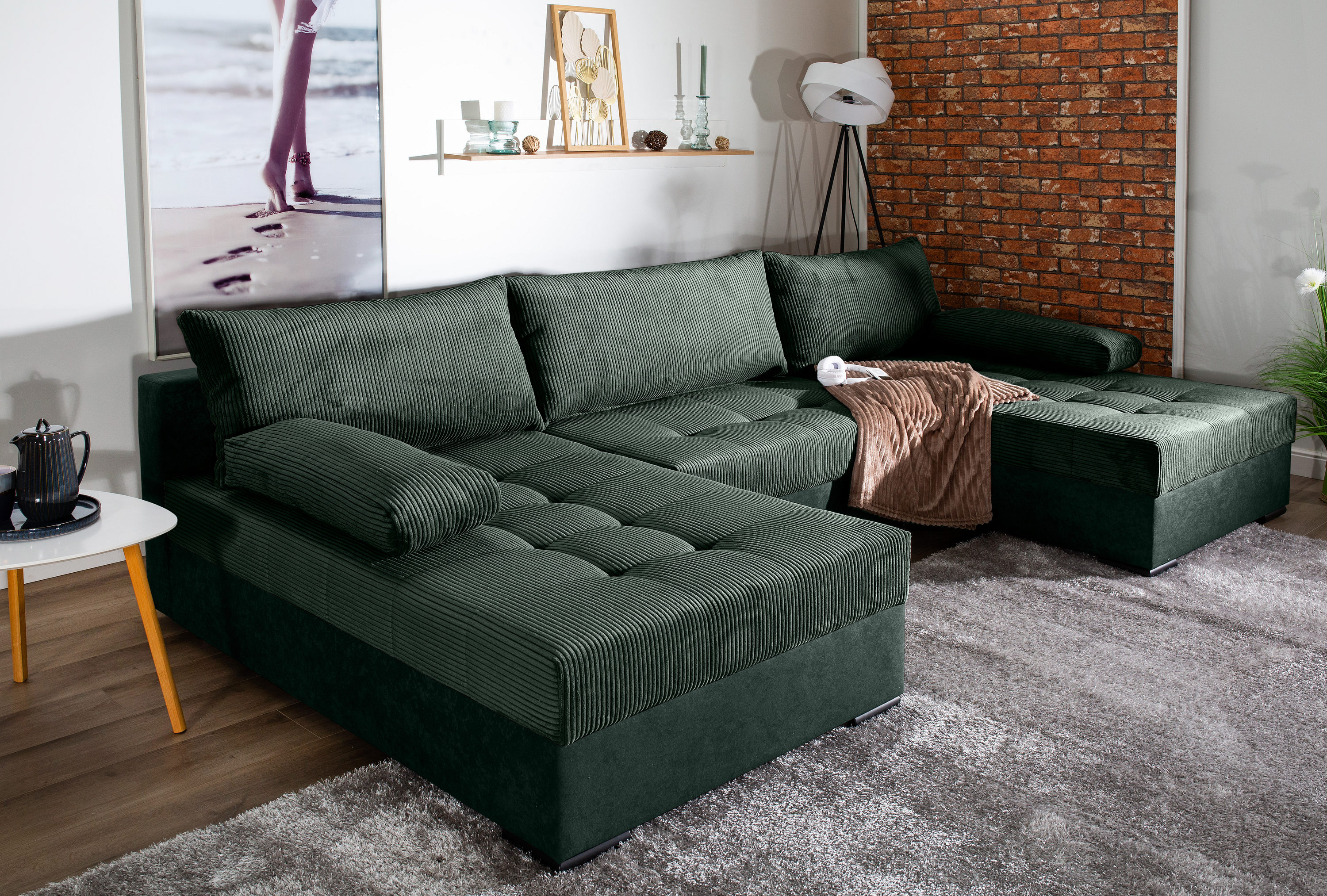 COLLECTION AB "Josy U-Form, B: 307 cm" Schlaffunktion & Bettkasten, Federkern