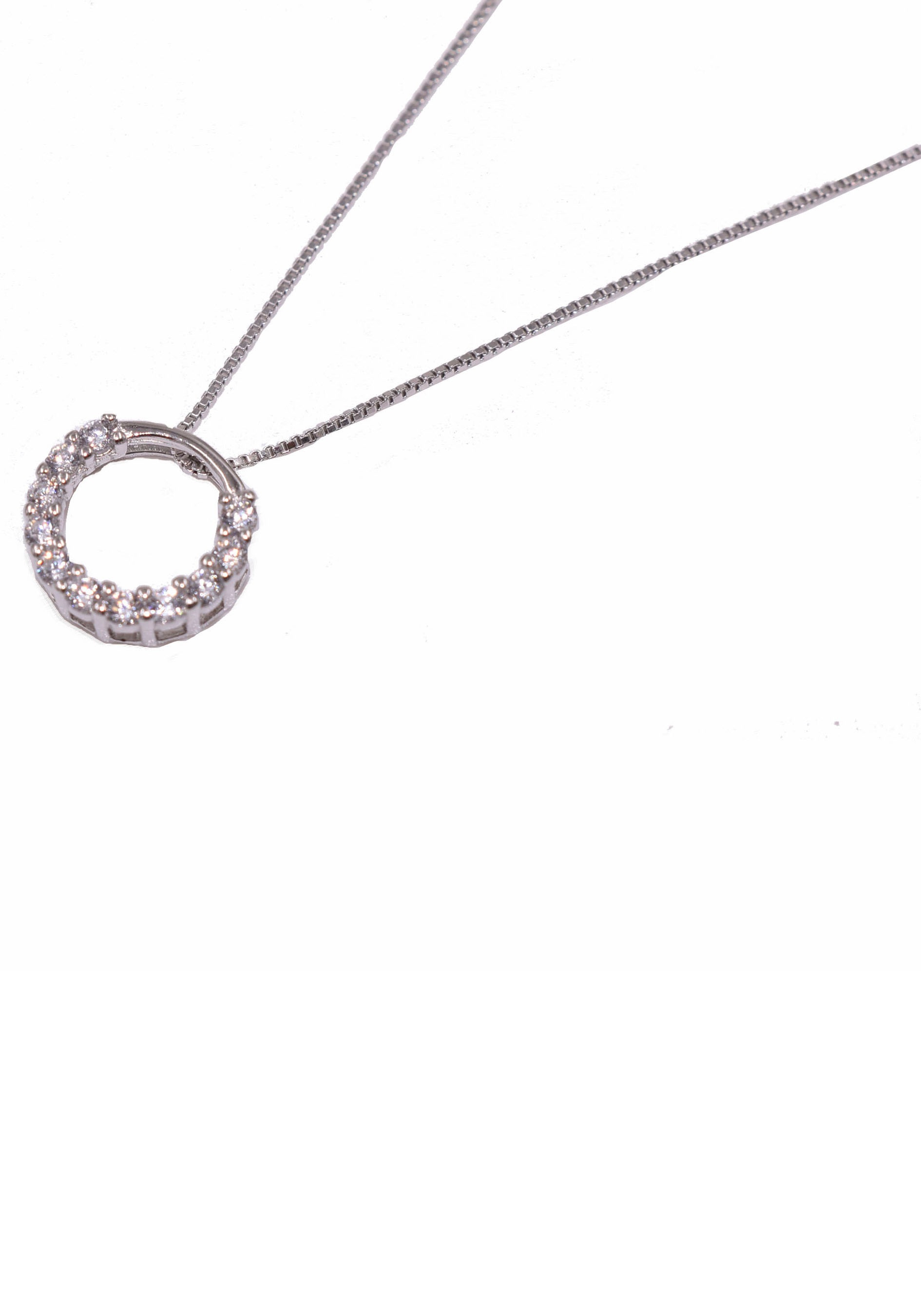 Firetti Kette mit Anhänger »Schmuck Geschenk Silber 925 Halsschmuck Halskette Venezianer Kreis«, Made in Germany - mit Kristallstein (synth.)