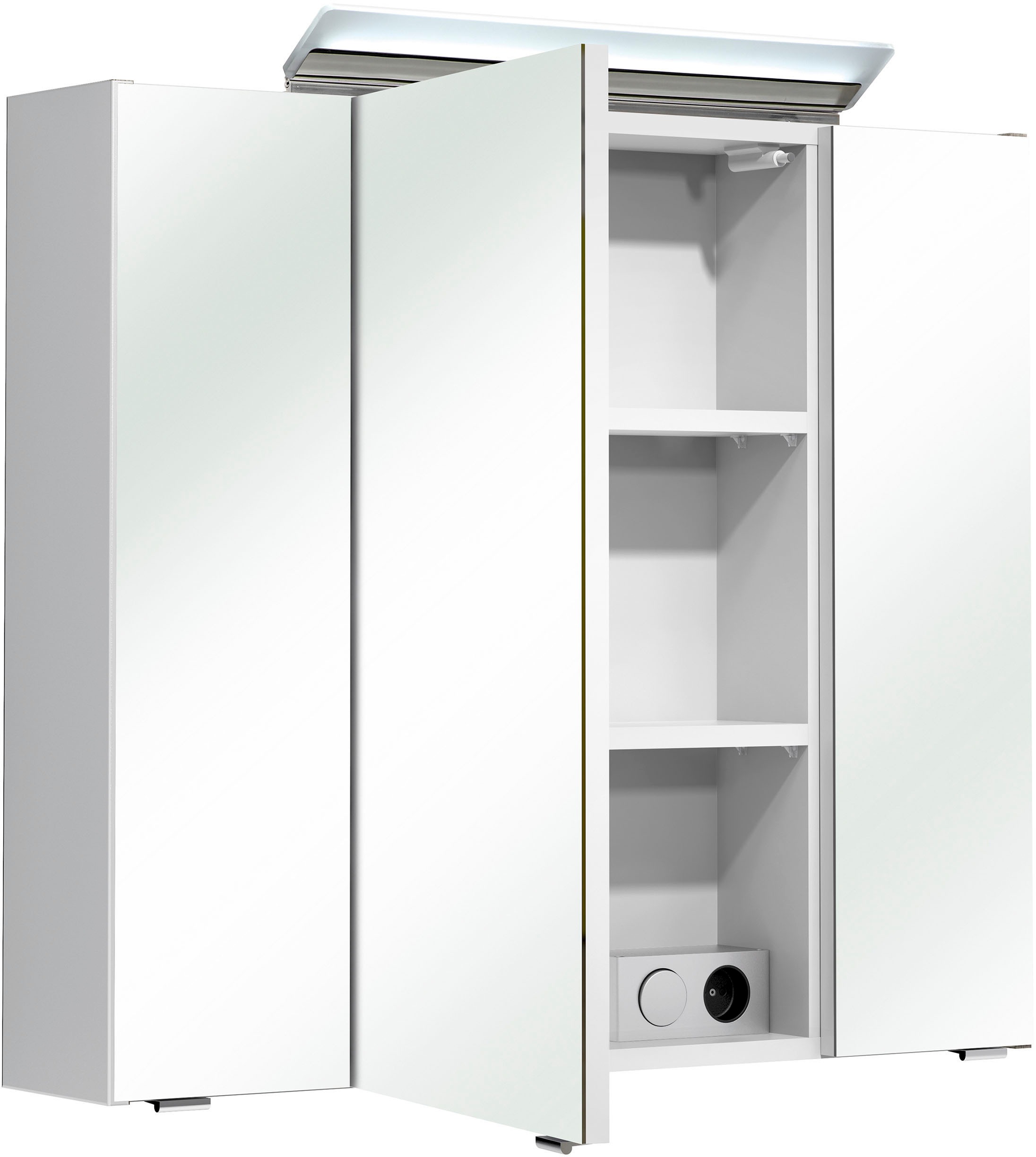 Saphir Badmöbel-Set »Quickset 341 3-teilig, Keramik-Waschtisch und LED-Spiegelschrank«, (Set, 3 St.), mit Midischrank, inkl. Türdämpfer, 7 Türen, 3 Schubladen