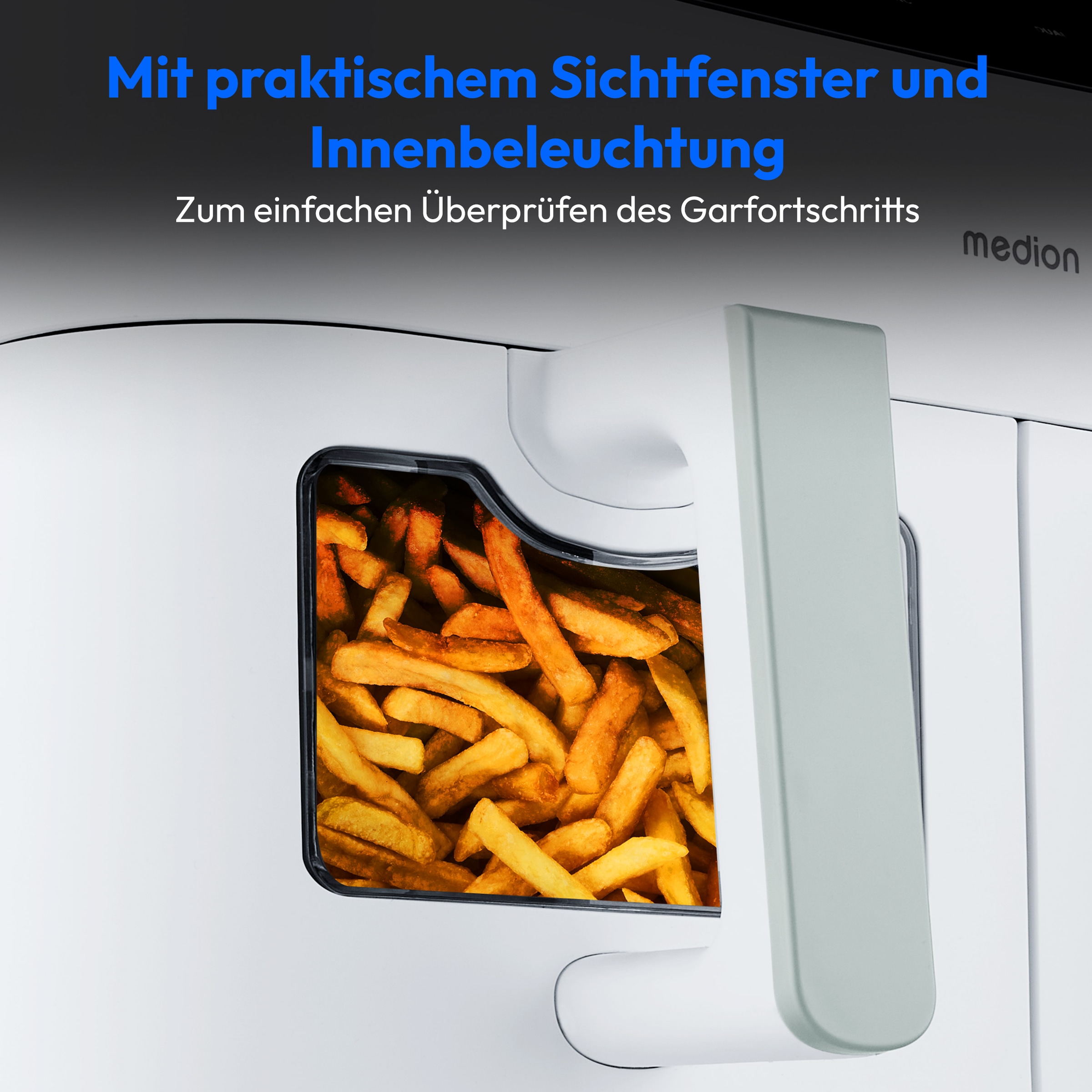 Medion® Heißluftfritteuse »MD 11760 P20XXL Twin«, 2400 W, Temperatur 50 - 200 °C, ILAG Beschichtung, Sync-Finish