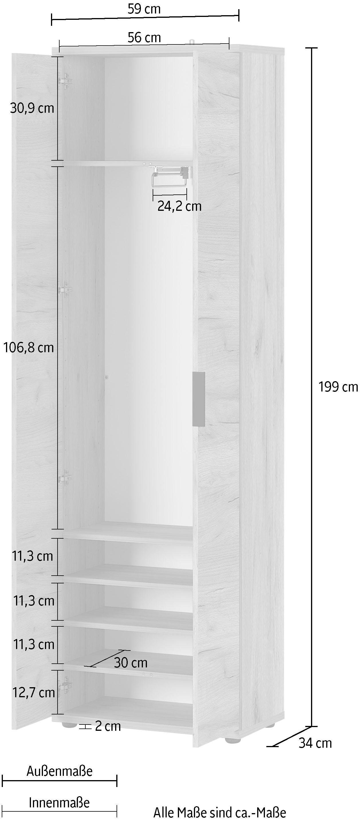 GERMANIA Garderobenschrank »GW-FREMONT« | BAUR