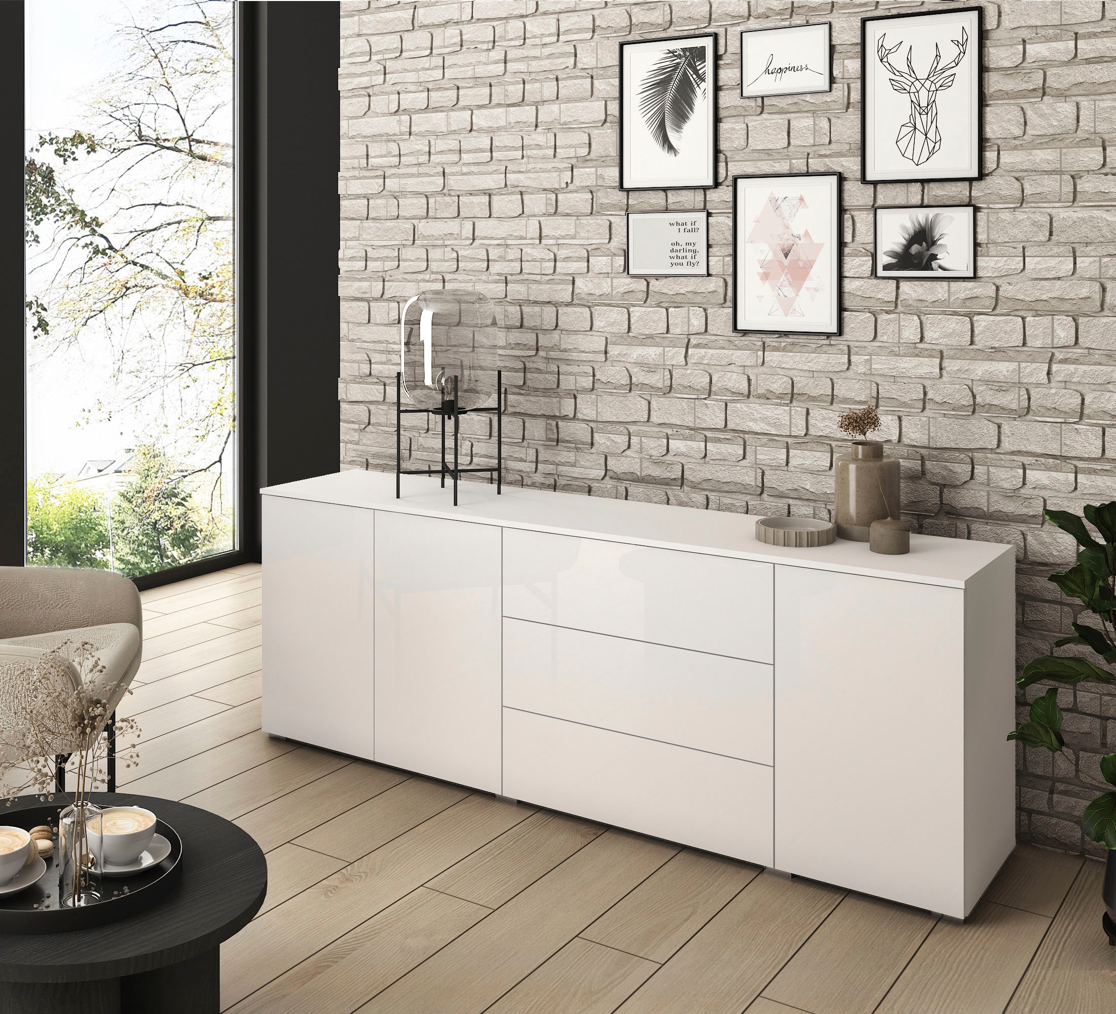INOSIGN Sideboard "PARIS" 1 Stk. tlg. Moderne 190cm breite grifflose Kommod günstig online kaufen
