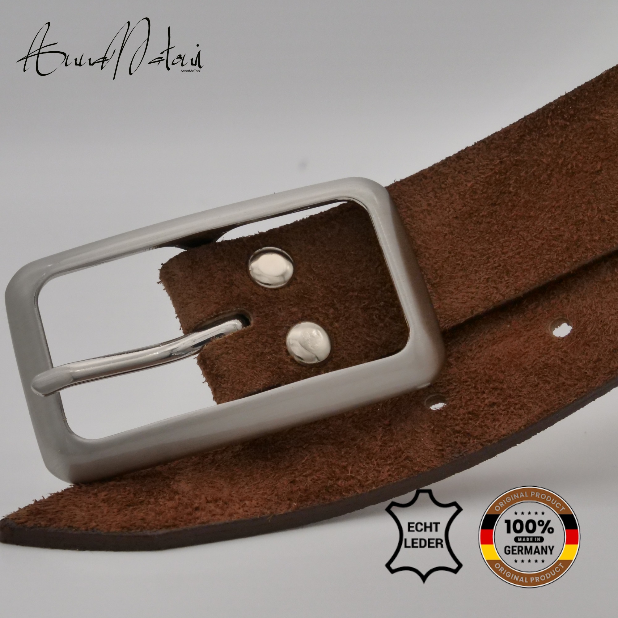 AnnaMatoni Ledergürtel »AnnaMatoni Damen Ledergürtel in hochwertigem Velour Leder 3cm«