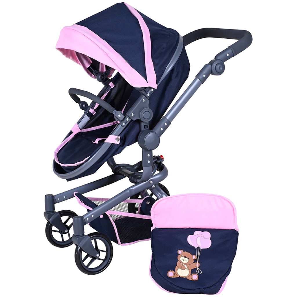 Knorrtoys® Kombi-Puppenwagen »Boonk - Navy Pink Bear«