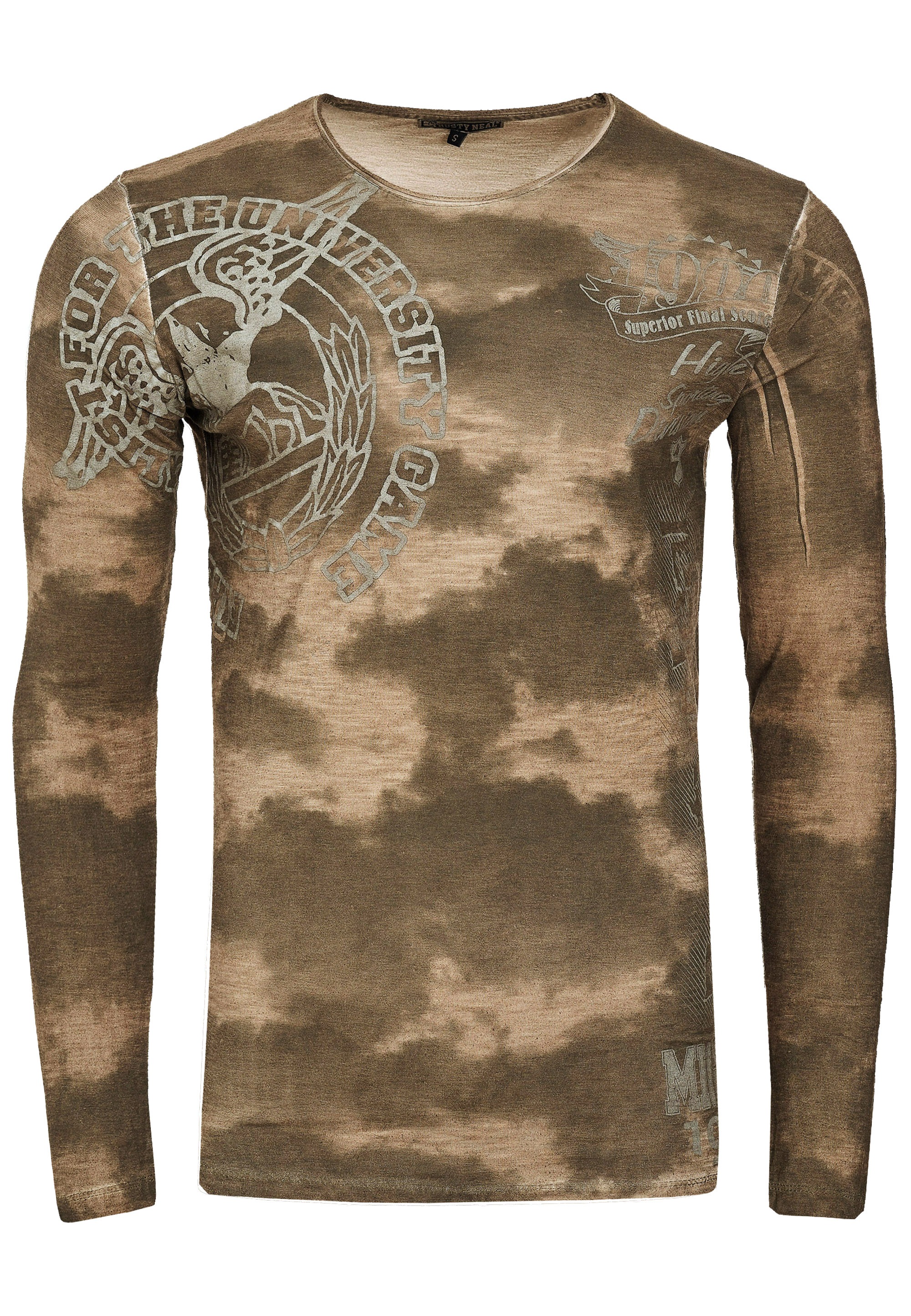 Rusty Neal Langarmshirt, mit eindrucksvollem Print