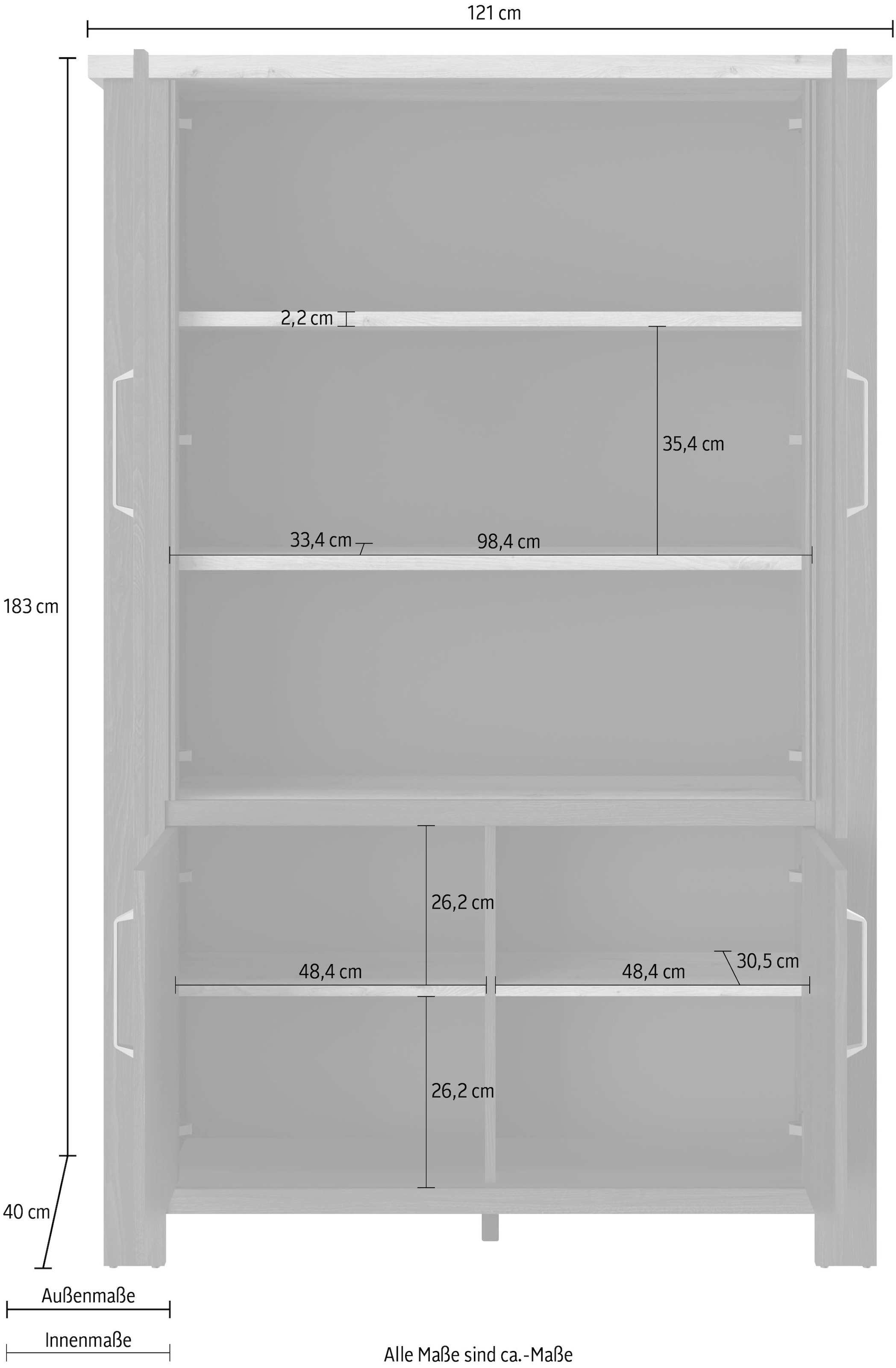 Gami Vitrine »Sequoia«, (1 St.), Wohnzimmer-Programm in Landhaus- und Industrial-Dekor