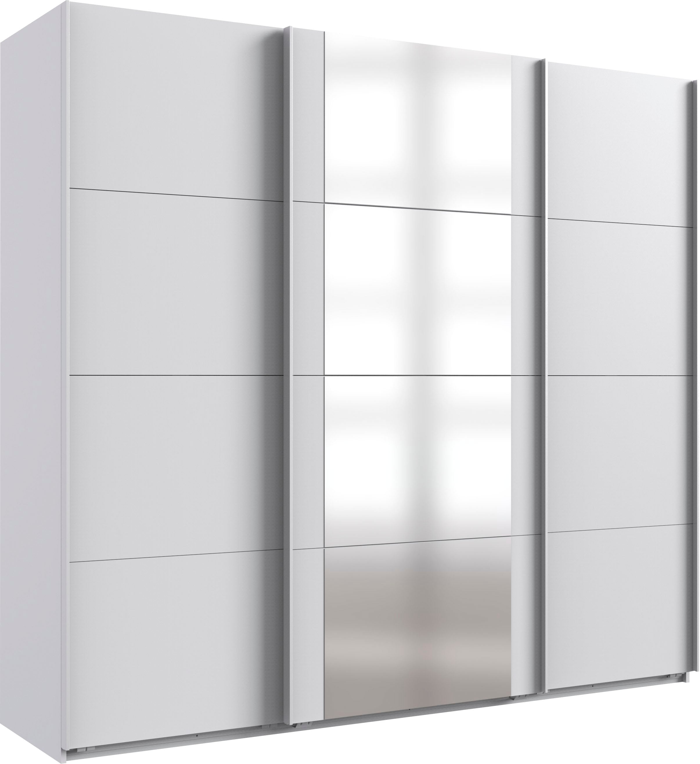 Wimex Schwebetürenschrank "Barmbek Schlafzimmerschrank Garderobenschrank" Kleiderschrank mit 2 Stoffboxen und 2 zusätzlichen Böden, Spiegeltür