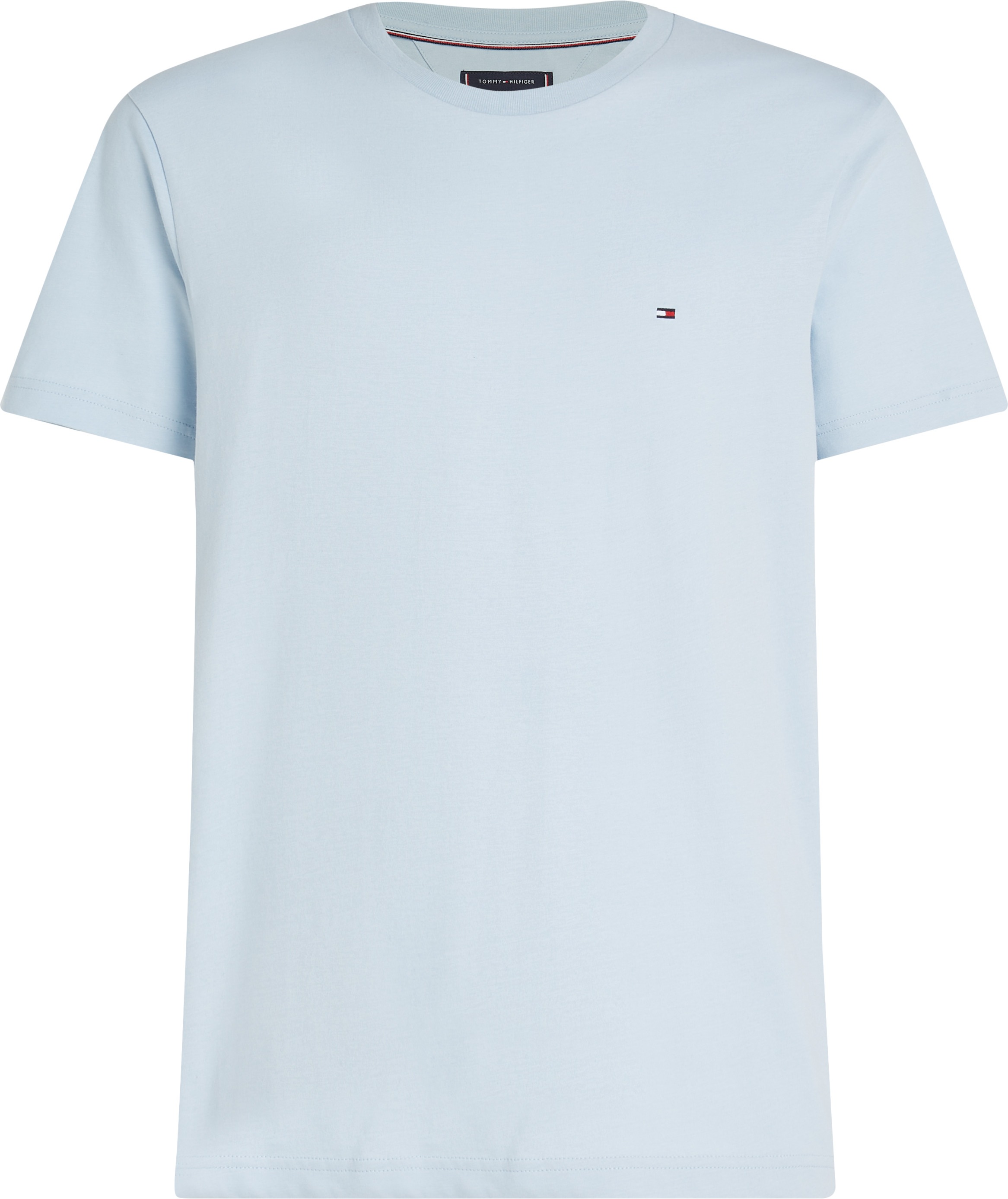 Tommy Hilfiger T-Shirt »ESSENTIAL REG FIT SOLID TEE mit Stickerei und Rundhals«, unifarben, casual, regular fit, Baumwolle, Rundhals