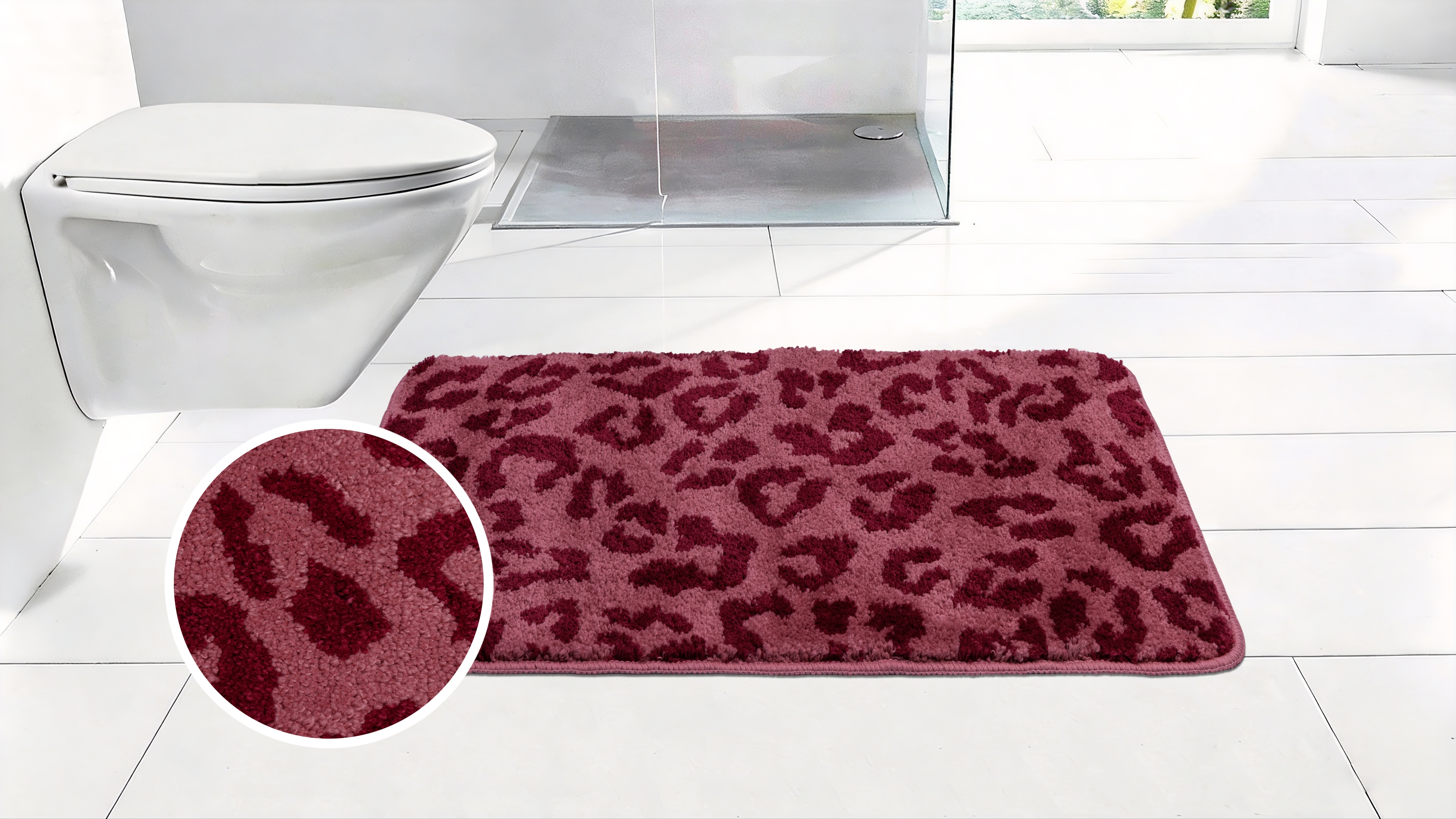 OTTO home Badematte "Anna Leo, Badvorleger, Badezimmer Teppich, Duschvorleger" Höhe 15 mm rutschhemmend beschichtet fußbodenheizungsgeeignet schnell trocknend mit Animal Print, modernes Muster, Leo, weich