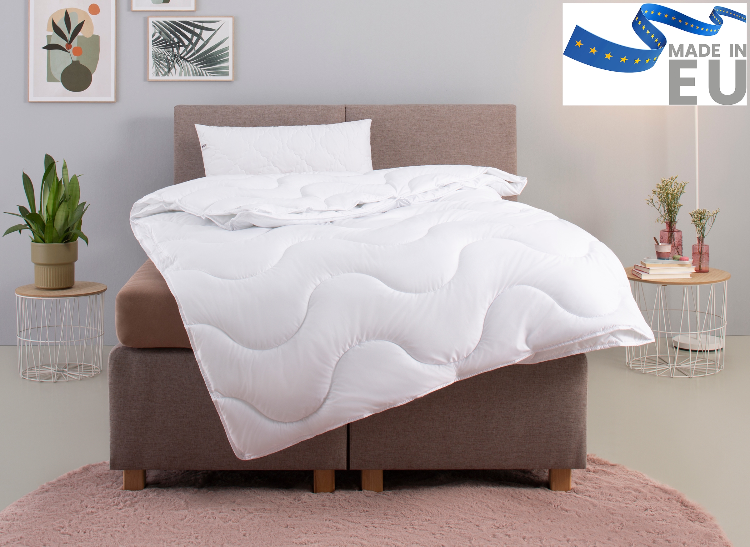 my home Microfaserbettdecke + Microfaserkissen "Mailo, Bettdecke 135x200 cm günstig online kaufen