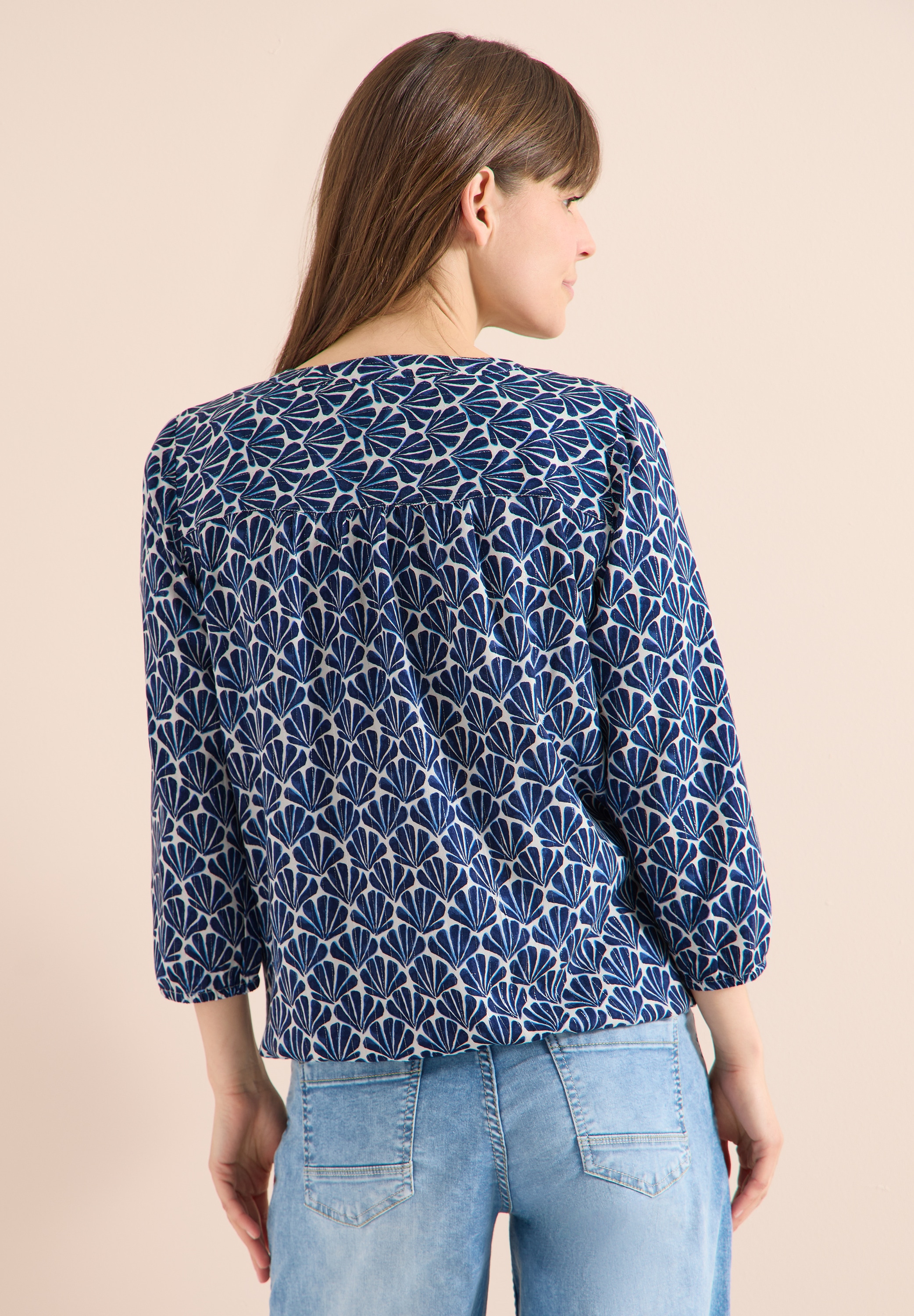 Cecil Longbluse mit geschlitztem Rundhalsausschnitt