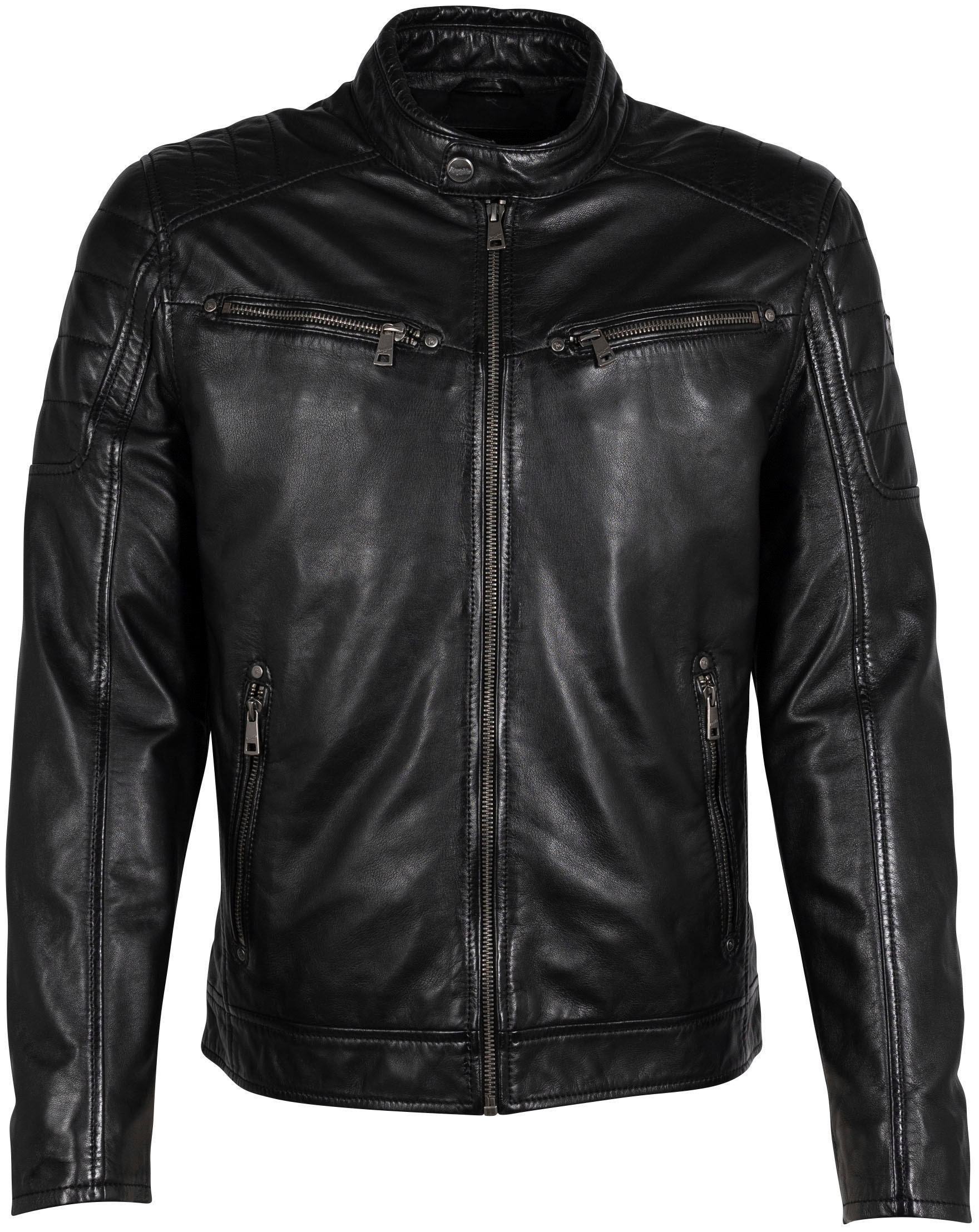 Mauritius Lederjacke "GBDerry LAORV" mit Stehkragen, Reißverschluss, Schult günstig online kaufen