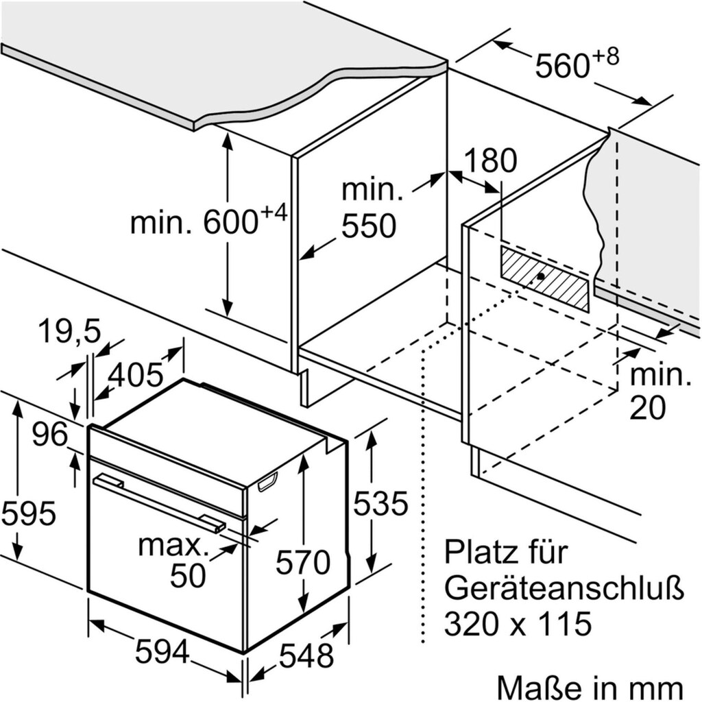 NEFF Backofen-Set »XB16«, B1DCA0AN0, mit Teleskopauszug nachrüstbar