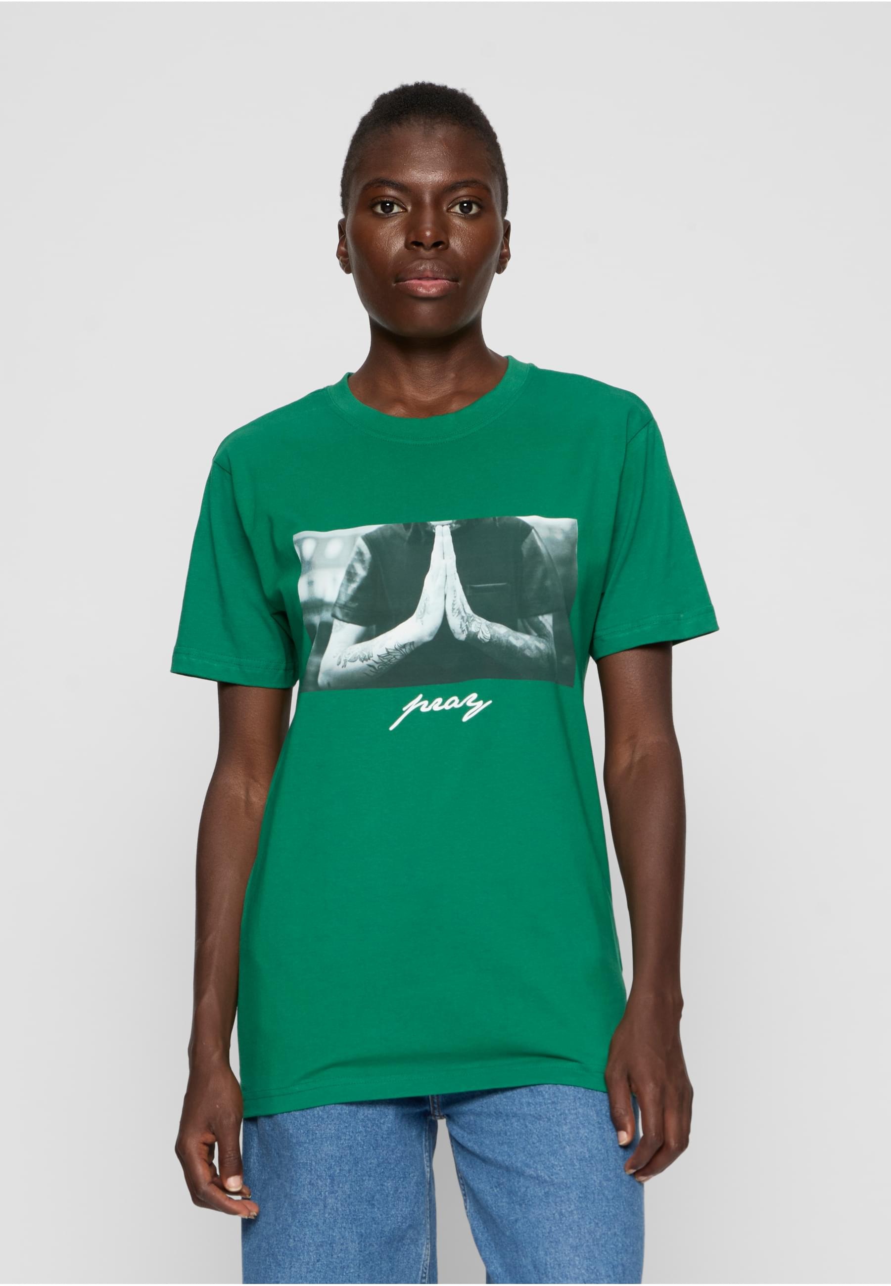 MisterTee Kurzarmshirt »MisterTee Damen Ladies Pray Tee«, (1 tlg.)