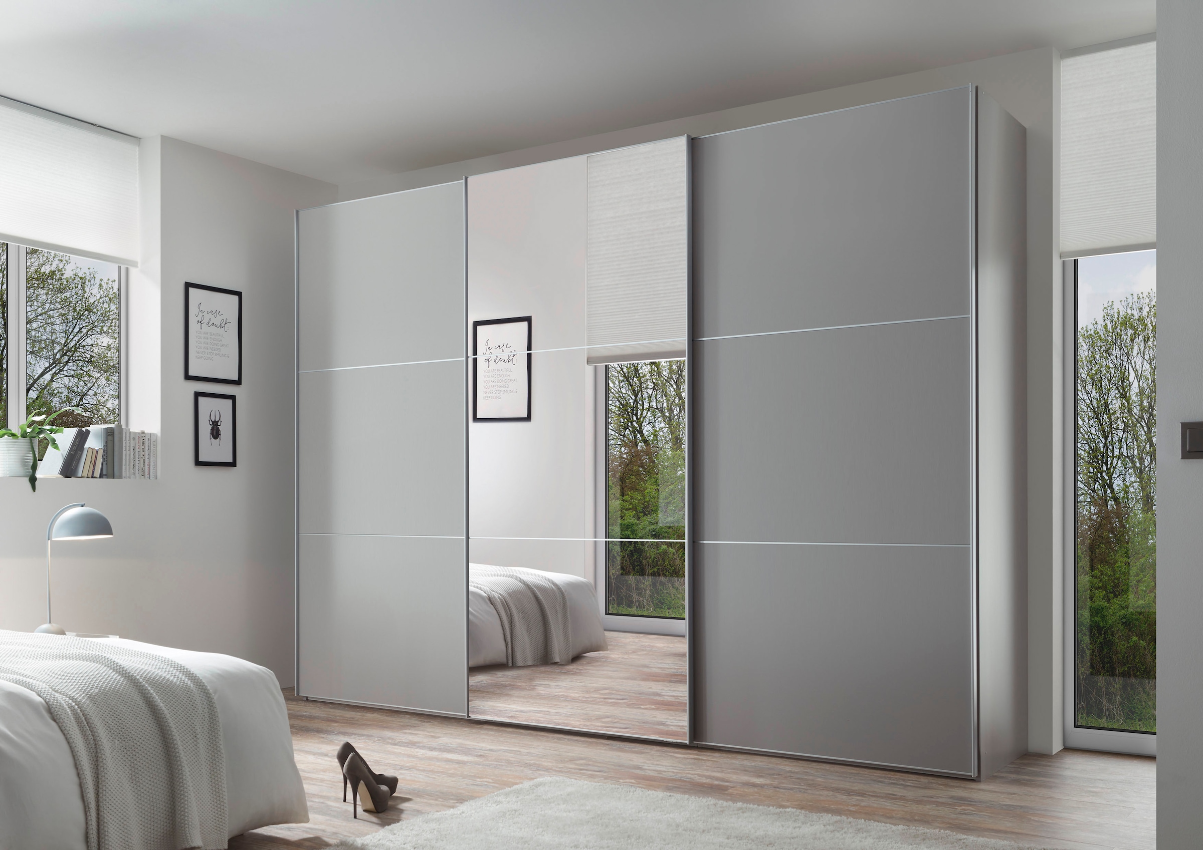 STAUD Schwebetürenschrank "Includo, Made in Germany" Mit Spiegeltüre und vier verschiedenen Ausstattungsvarianten