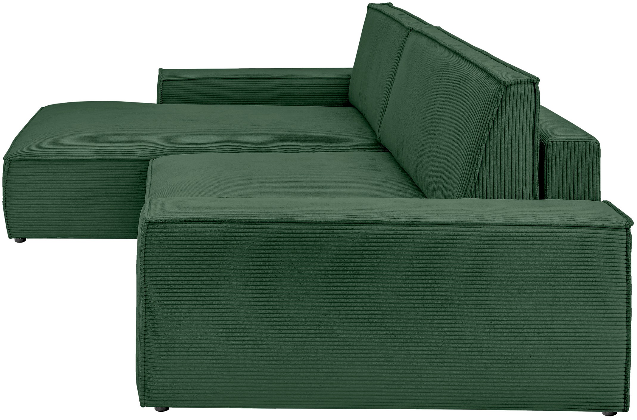 Home affaire Ecksofa »NEU: SHERWOODL XXL 284, Big-Sofa L-Form, tiefe Sitzfläche 95 cm, Cord,«, Leinenoptik, Recamiere rechts/links, auch als Schlafsofa stellbar