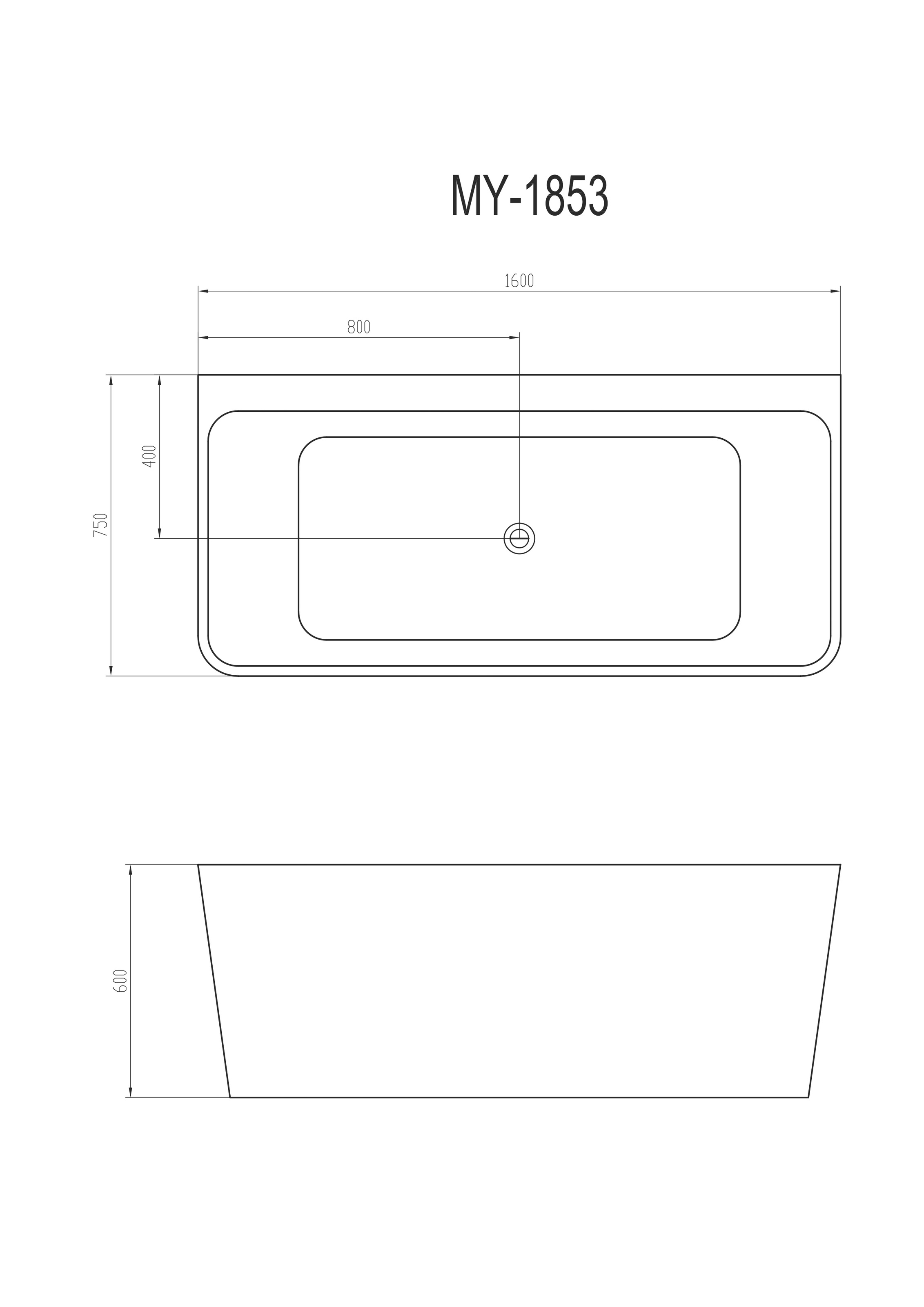 welltime Badewanne »Granada«, (4 tlg.), B/T: 160/74 cm, freistehende Wanne