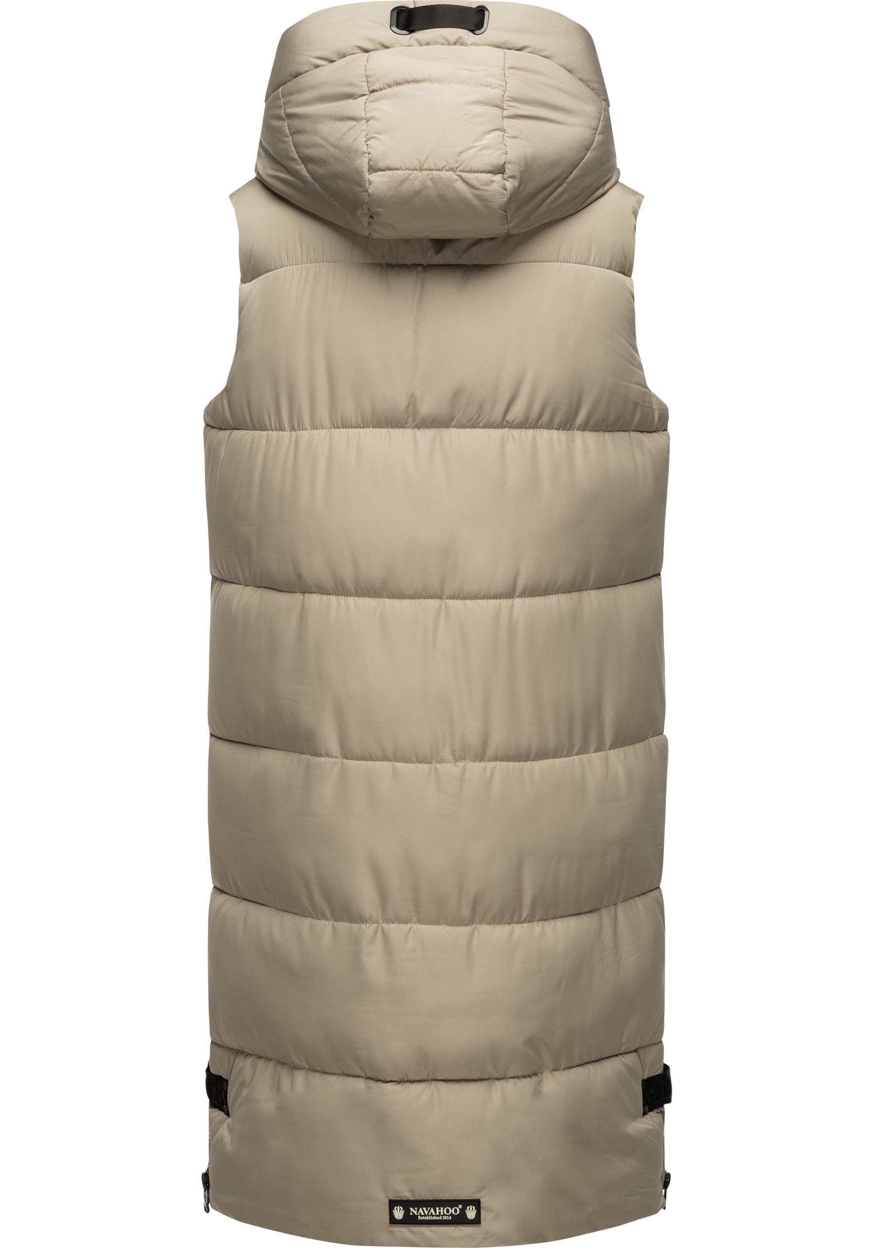 Thumbnail - Navahoo Steppweste "Schnuffelchen", (1 tlg.), warme Damen Outdoor-Weste lang mit Kapuze