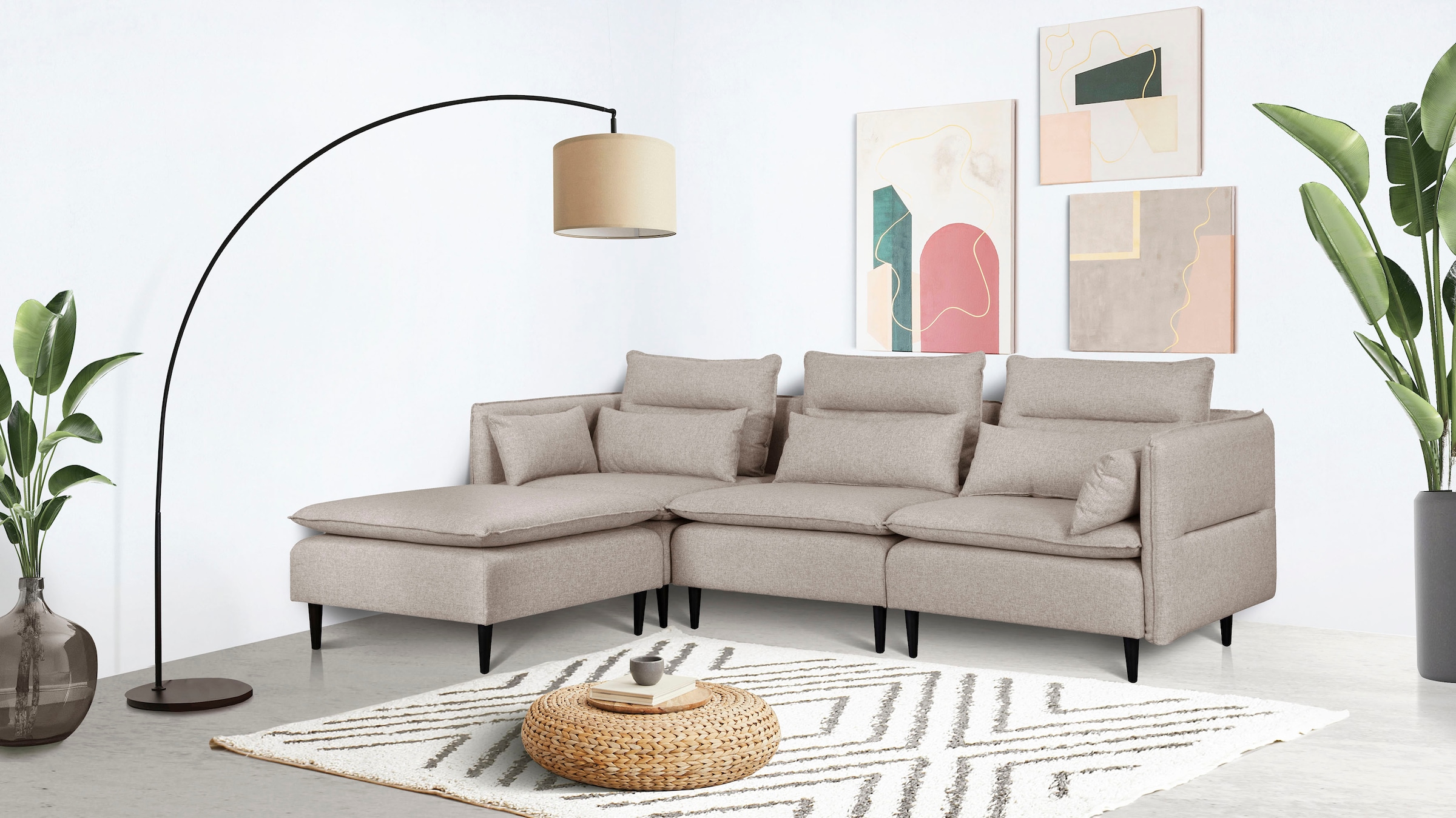 Ecksofa »ALVIK L-Form«, zusammengesetzt aus Modulen, erweiterbar mit Modulen der Serie