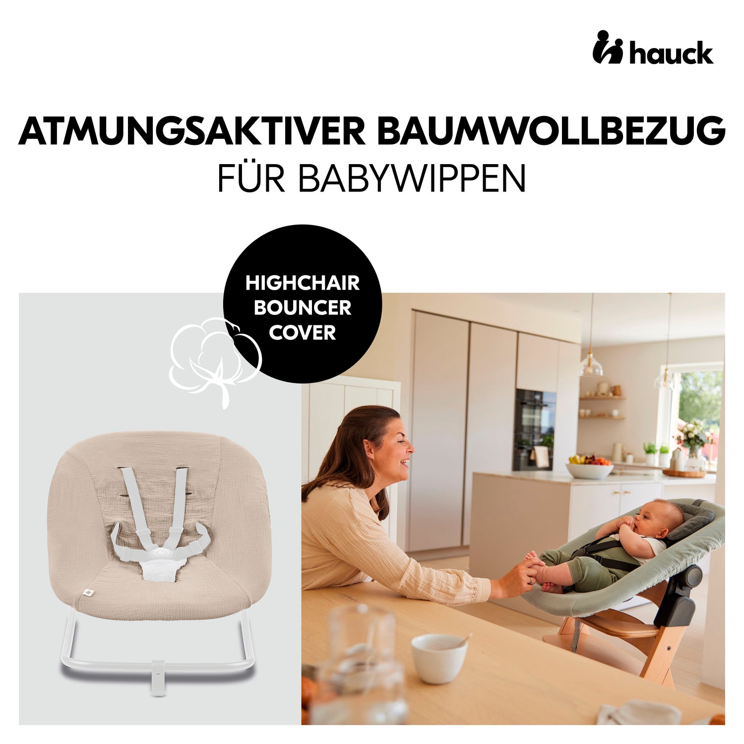 Hauck Kindersitzbezug »Schonbezug für Babywippe; Highchair Bouncer Cover« Schonbezug für Babywippe Highchair Bouncer/High Chair Bouncer Eco