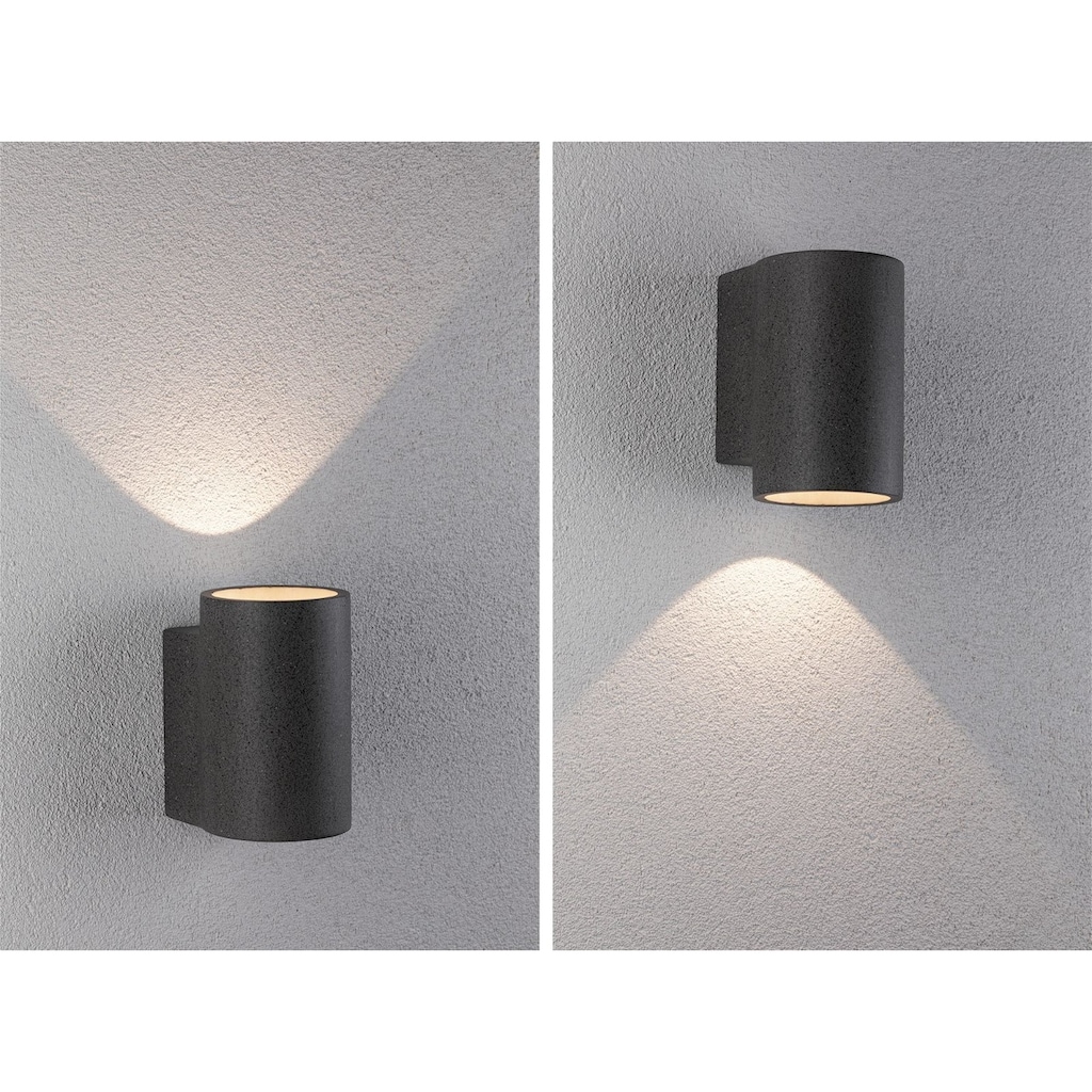 Paulmann LED Außen-Wandleuchte »Concrea IP65 110x135mm 3000K 6,8W 300lm 230V schwarzer Sandstein Beton«, 1 flammig-flammig