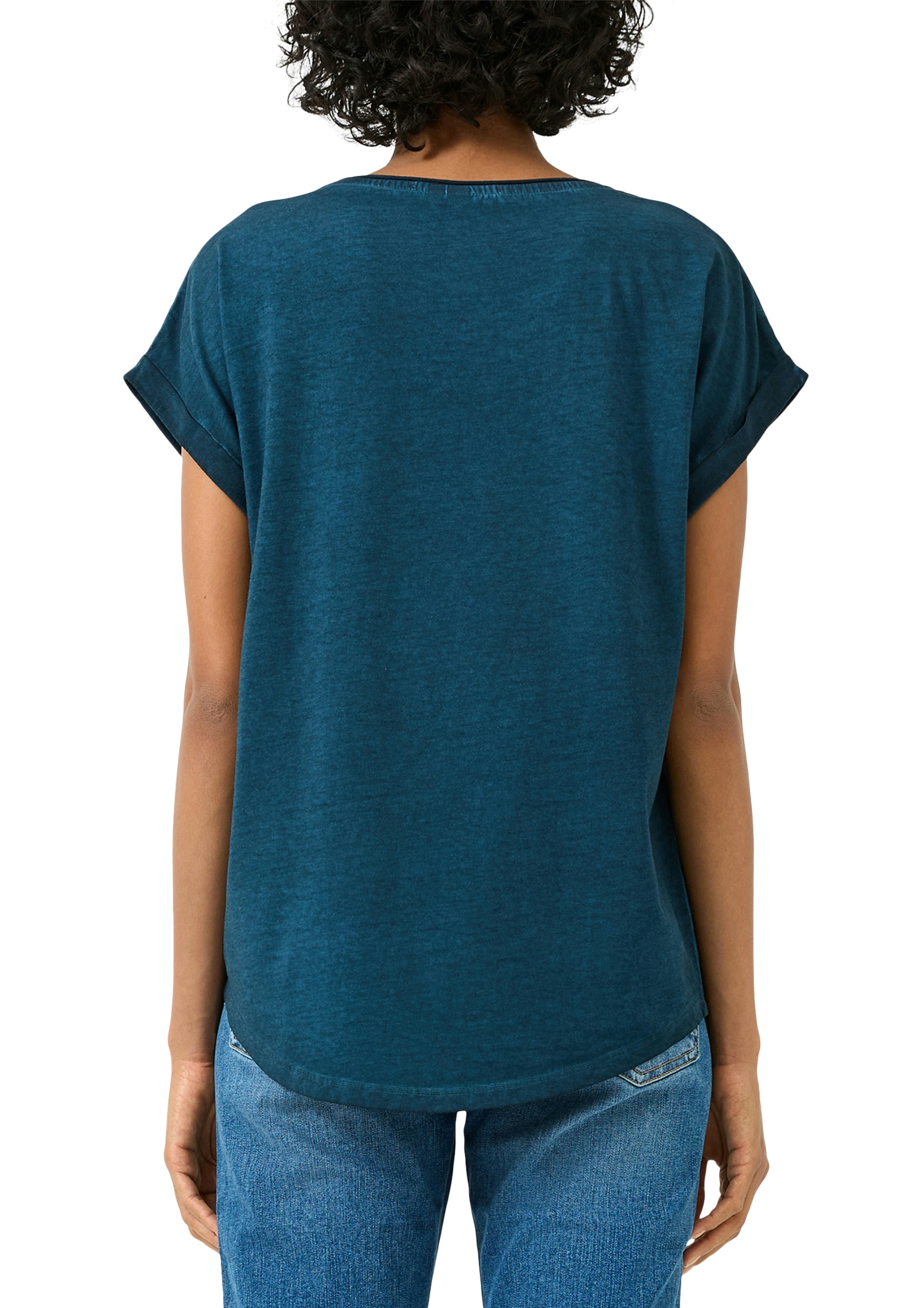 QS Rundhalsshirt mit großem Print günstig online kaufen