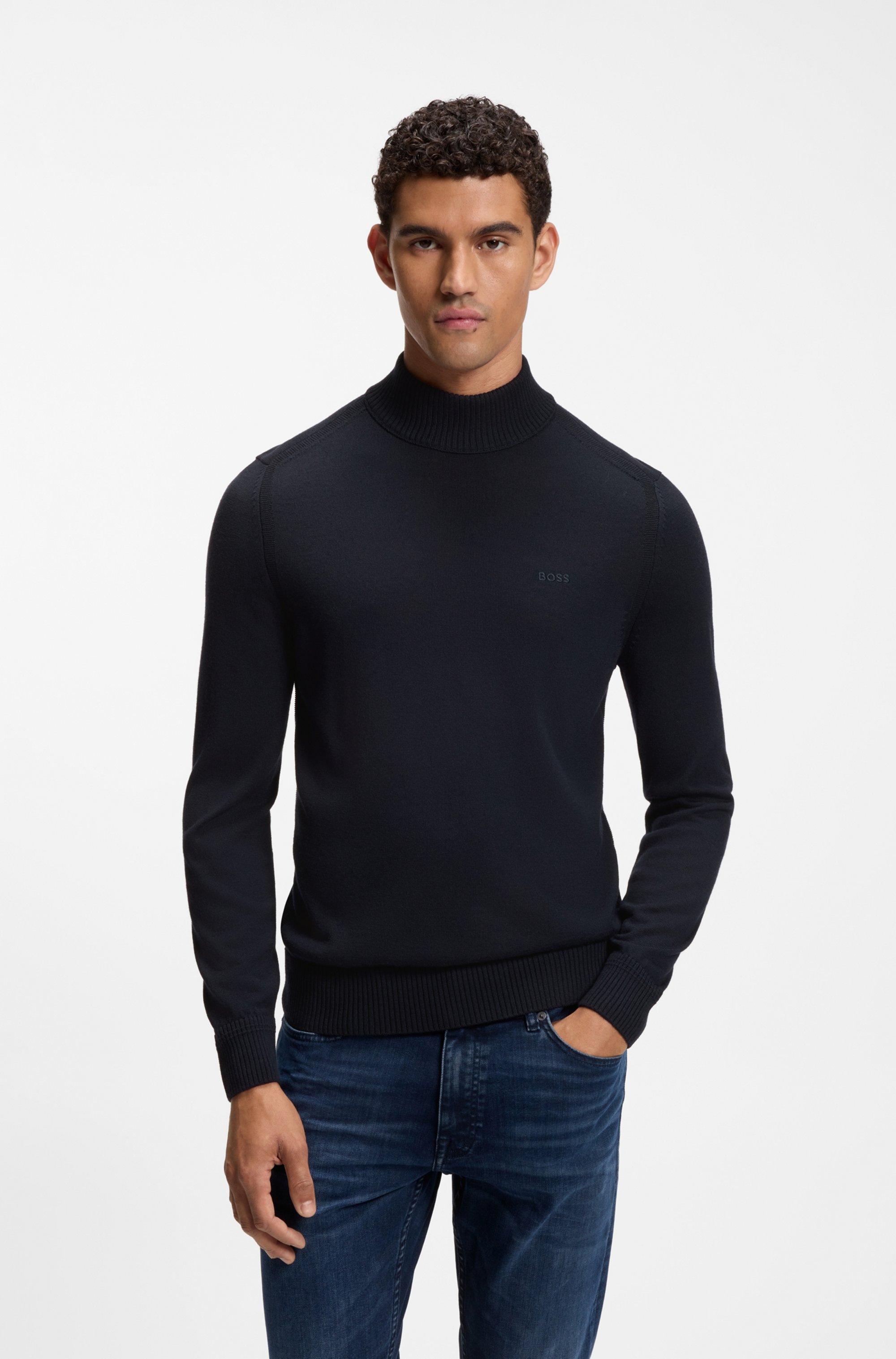 BOSS ORANGE "Avac M1" Regular Fit, Schurwollmischung, Stehkragen