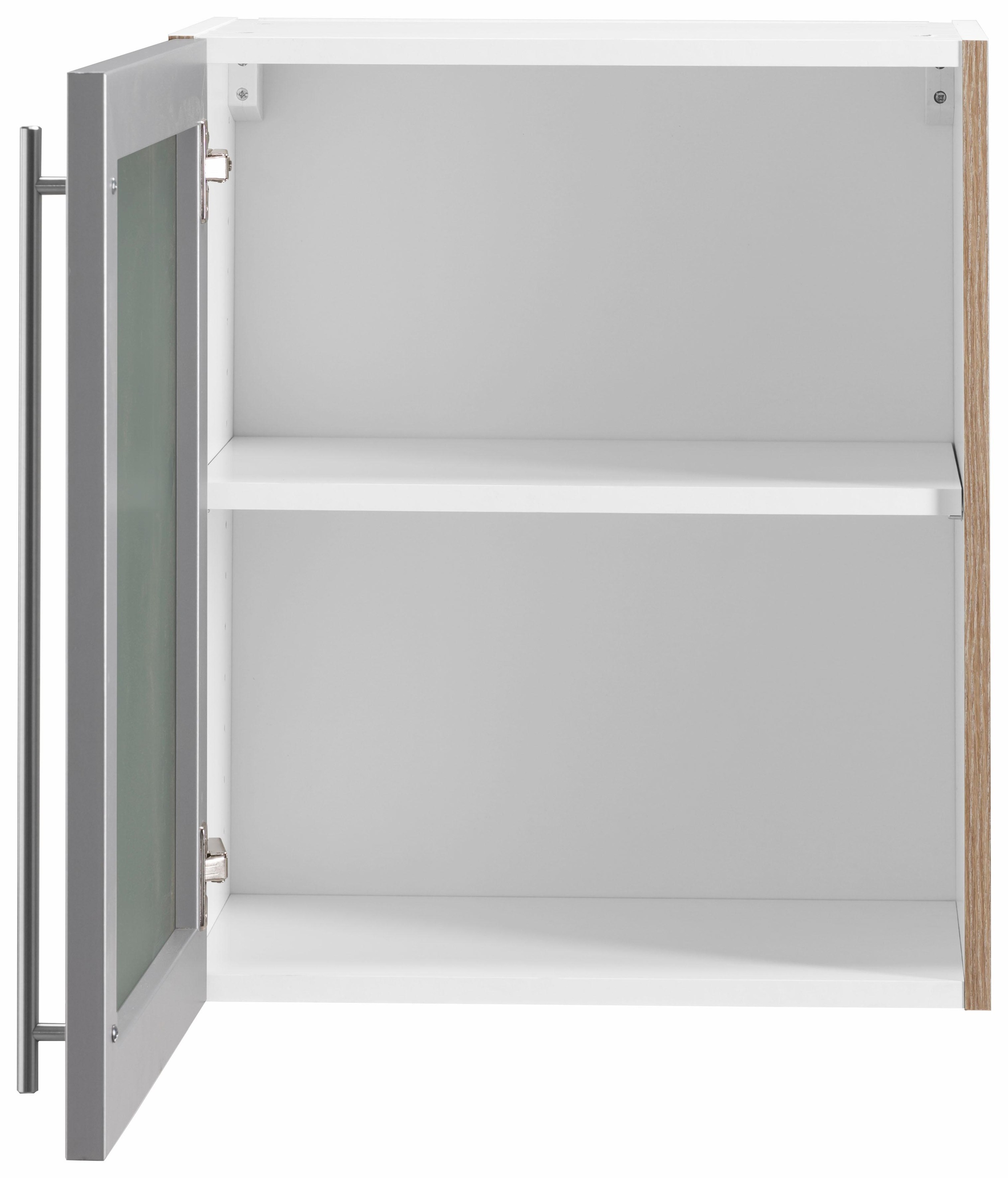 OPTIFIT Glashängeschrank mit Glasrahmentür in Alu-Optik, Breite 50 cm