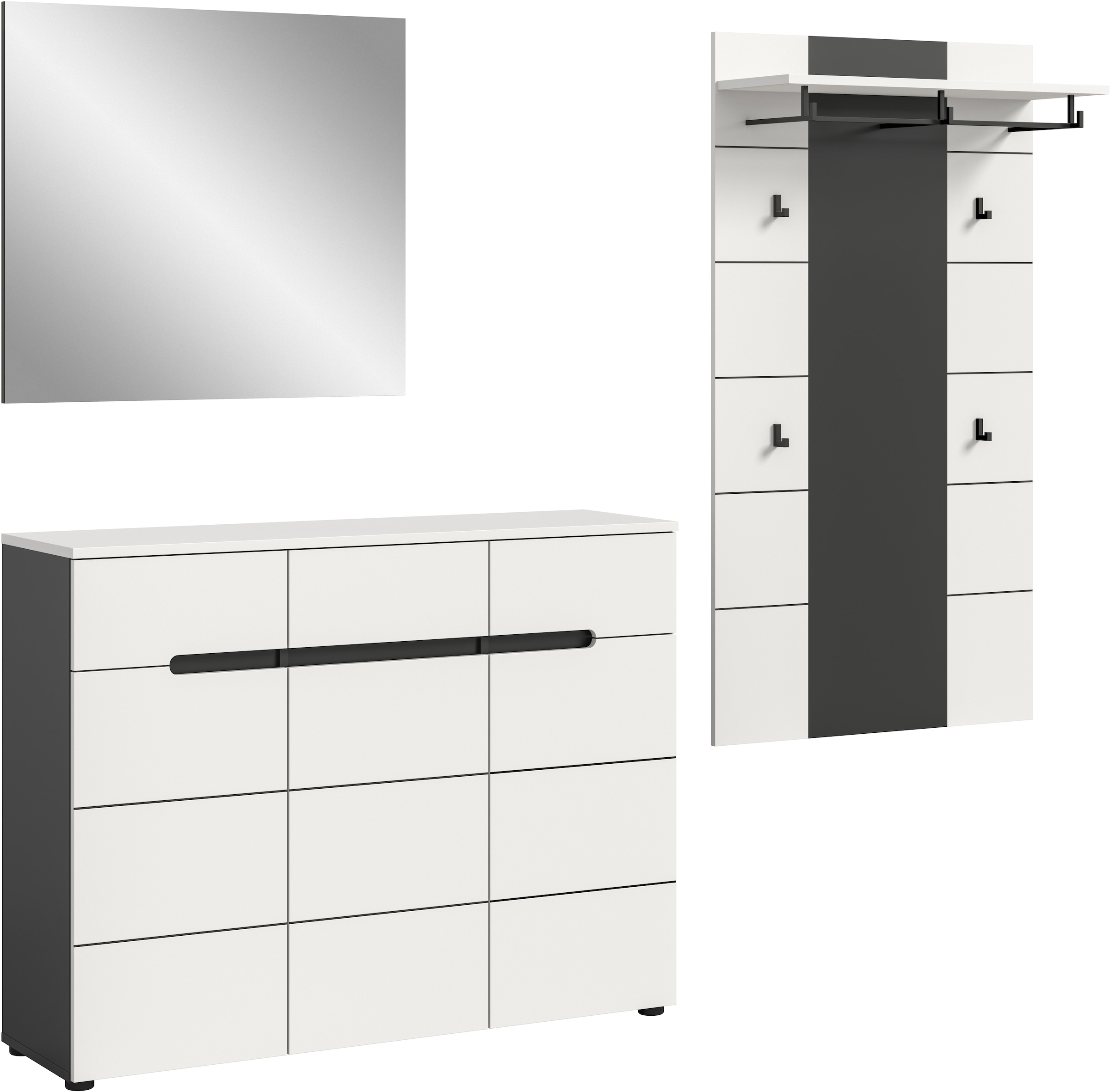 INOSIGN Garderoben-Set, (Set, 3 St., bestehend aus: Kommode, Spiegel und Ga günstig online kaufen