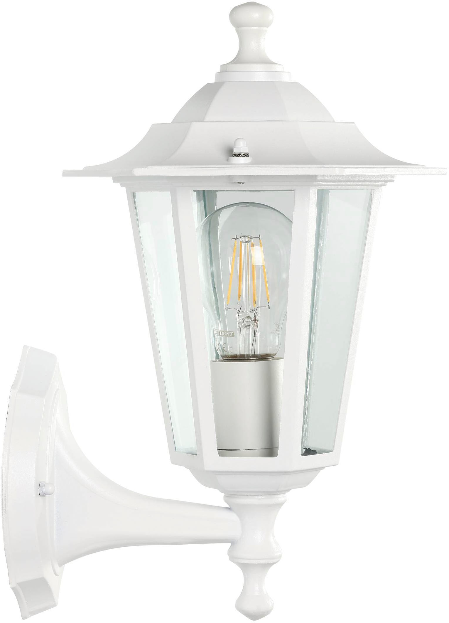 EGLO LED Wandleuchte "LATERNA 5 L16,5 x H32 x AL23 cm, Wandlampe für den Außenbereich", 1, H: 32cm, 1 Stk., weiß, Leuchten, Außen-Wandlampe, 1