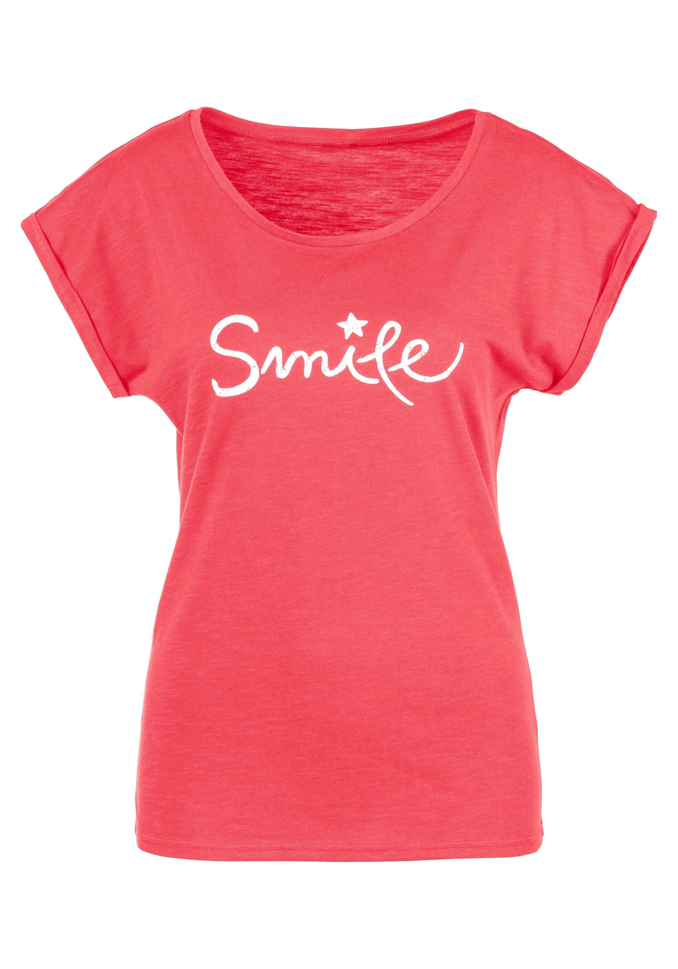 Beachtime T-Shirt "mit Frontdruck "Smile"", aus weicher Baumwoll-Qualität günstig online kaufen