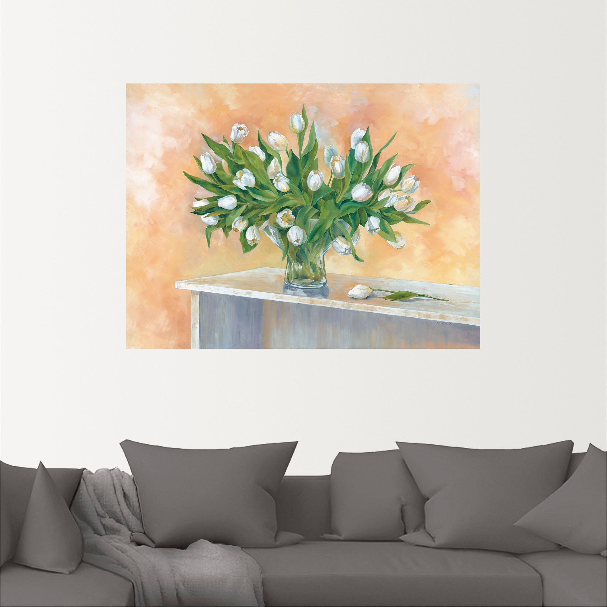 Artland Wandbild »Weiße Tulpen«, Blumen, (1 St.), als Leinwandbild, Wandaufkleber in verschied. Größen