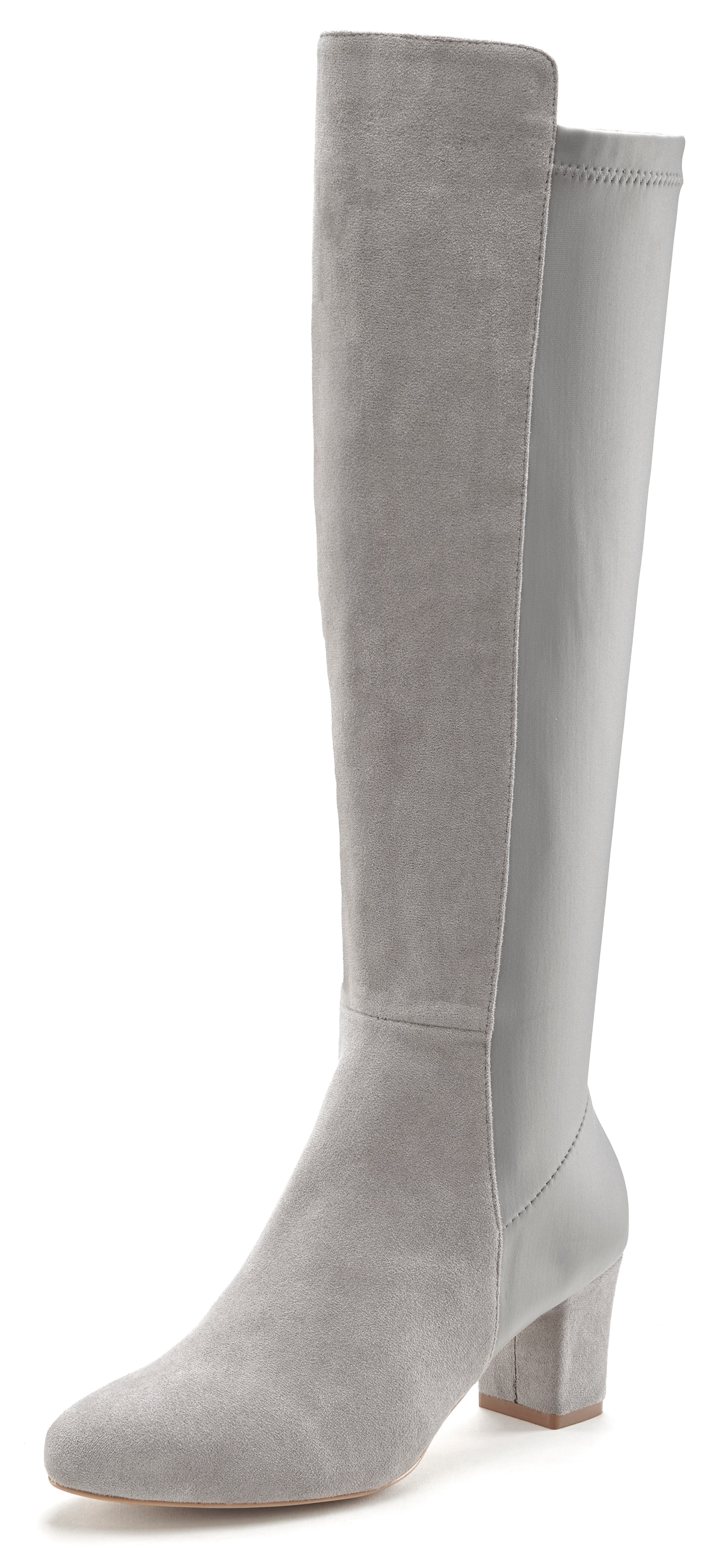 LASCANA Stiefel, mit Stretcheinsatz und Langschaft, Stiefelette, Langer Stiefel VEGAN