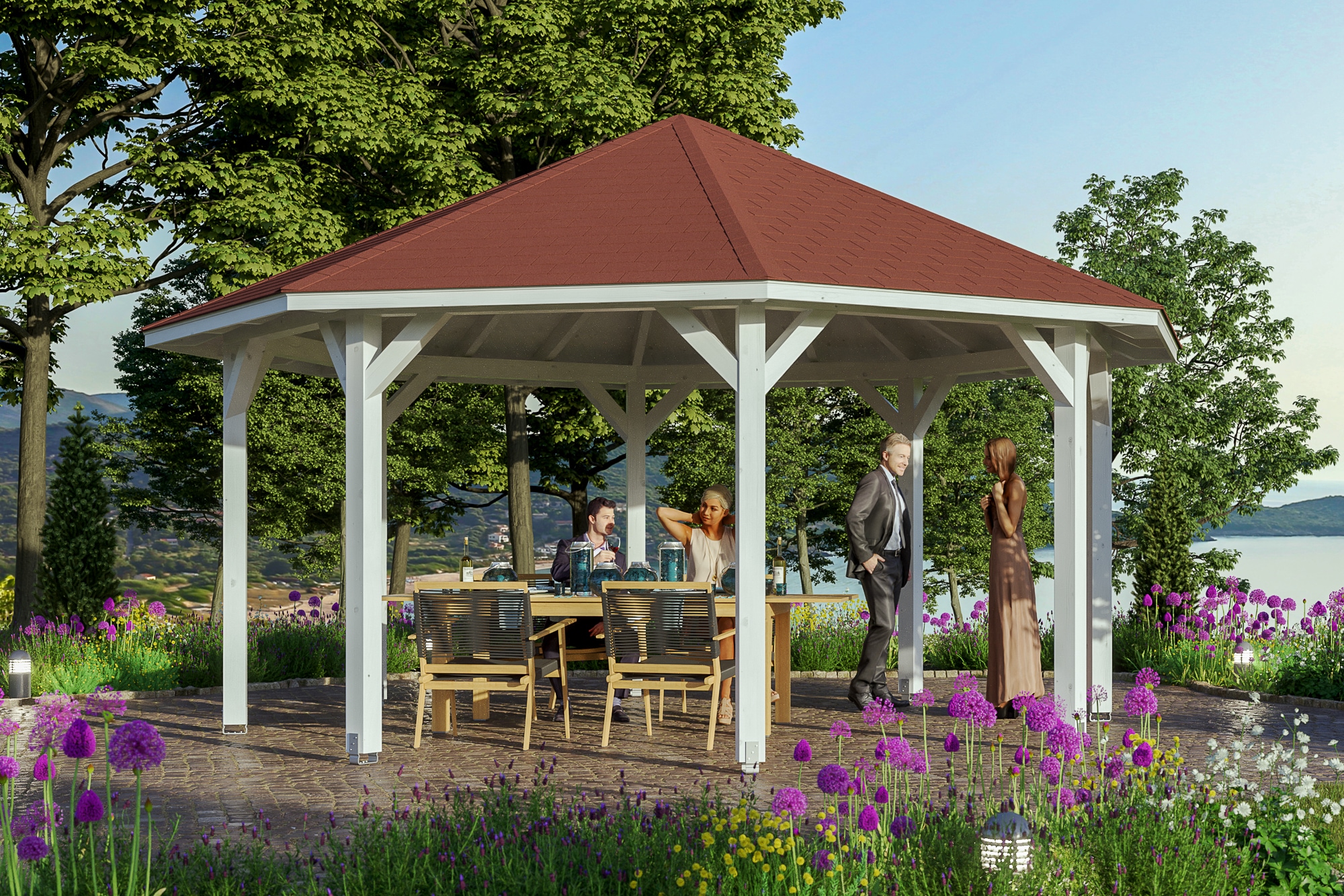 Skanholz Holzpavillon »Nice 3«, Leimholz, 471 x 471 cm