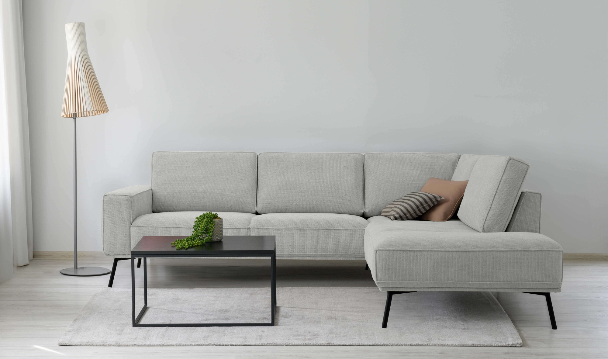 andas Ecksofa »Vosby«, Breite 260 cm, Chenille, mit dekorativer Kedernaht