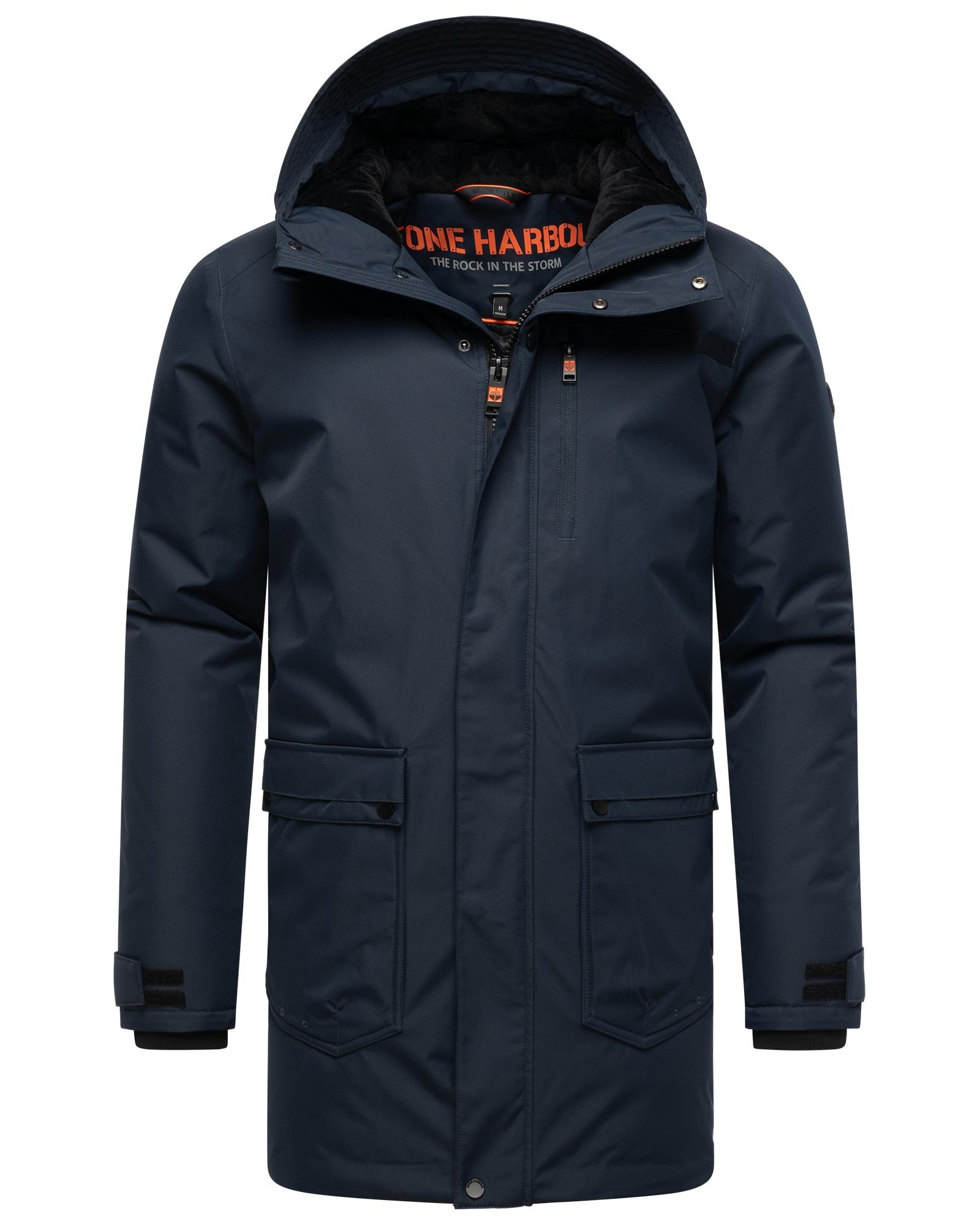 Stone Harbour Wintermantel »Netaan XX«, Herren Kurzmantel mit kuscheliger Kapuze