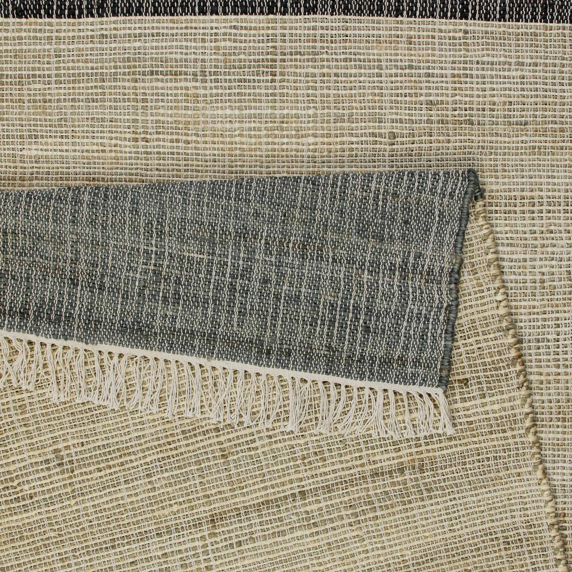 my home Teppich »Bennii«, rechteckig, 4 mm Höhe, 80% Jute, handgewebt, mit Fransen, Wohnzimmer, Naturfaser