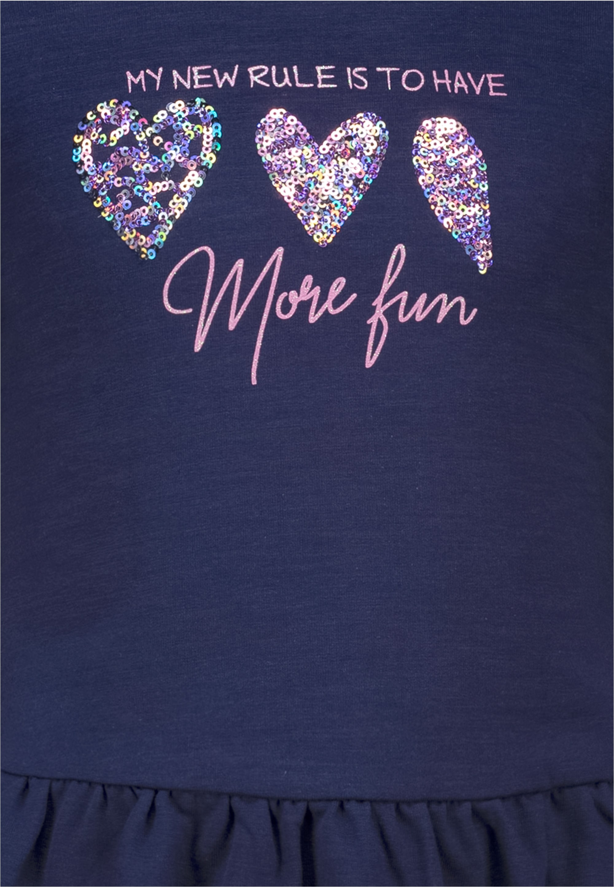 SALT AND PEPPER Jerseykleid »More Fun Hearts«, mit Pailletten und Stickerei