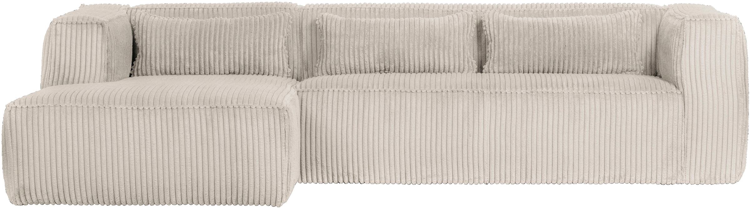 WOOOD Ecksofa »Bean Bezug Links mit hoher Sitzkomfort, H 73 x B 305 x T 96/175 cm« Ripsstoff, Tragkraft 400 kg, Gute Verschleißfestigkeit, pflegeleicht