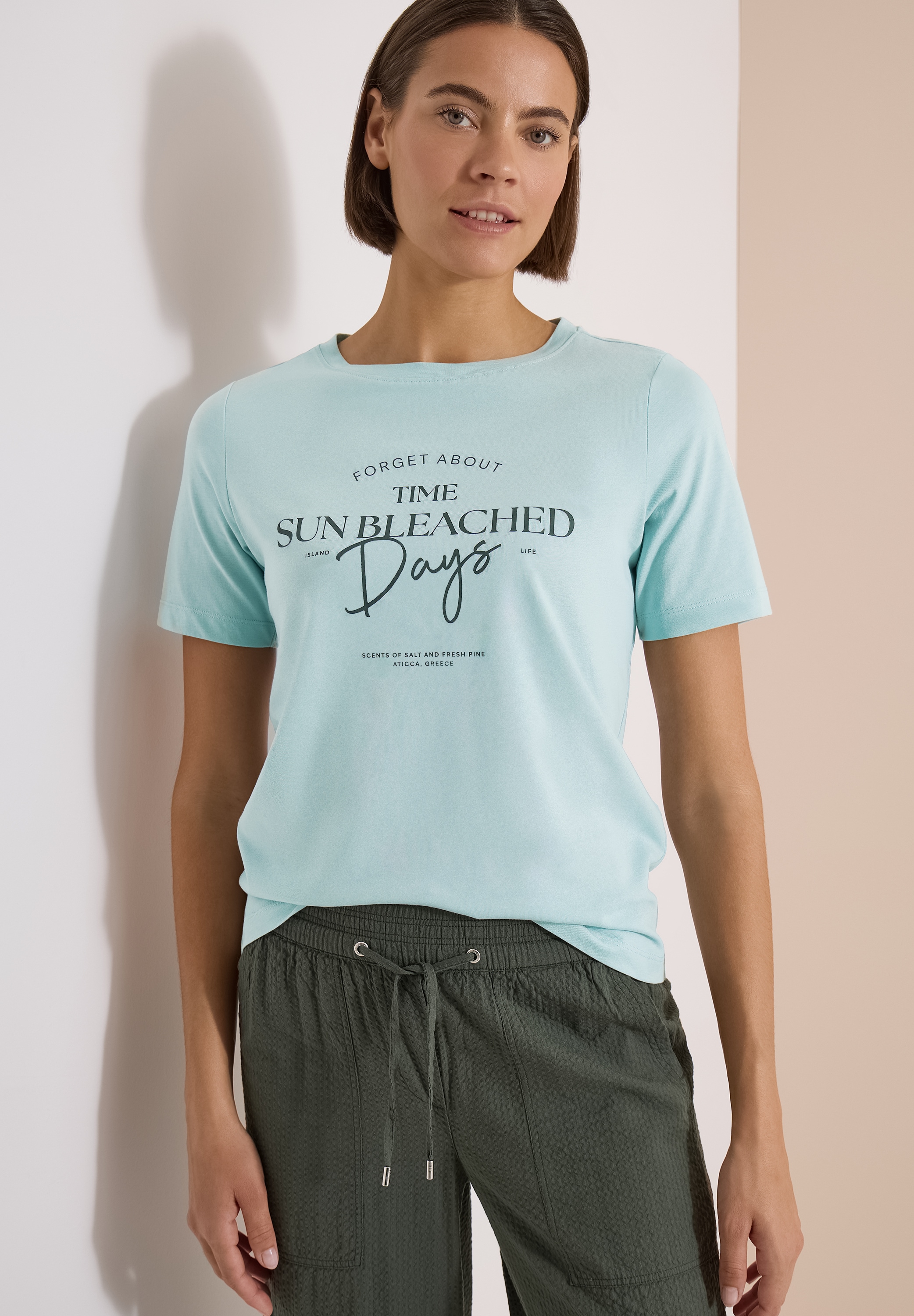 Cecil Print-Shirt "Style Lea" Sommershirt, Rundhals, Baumwolle, bedruckt
