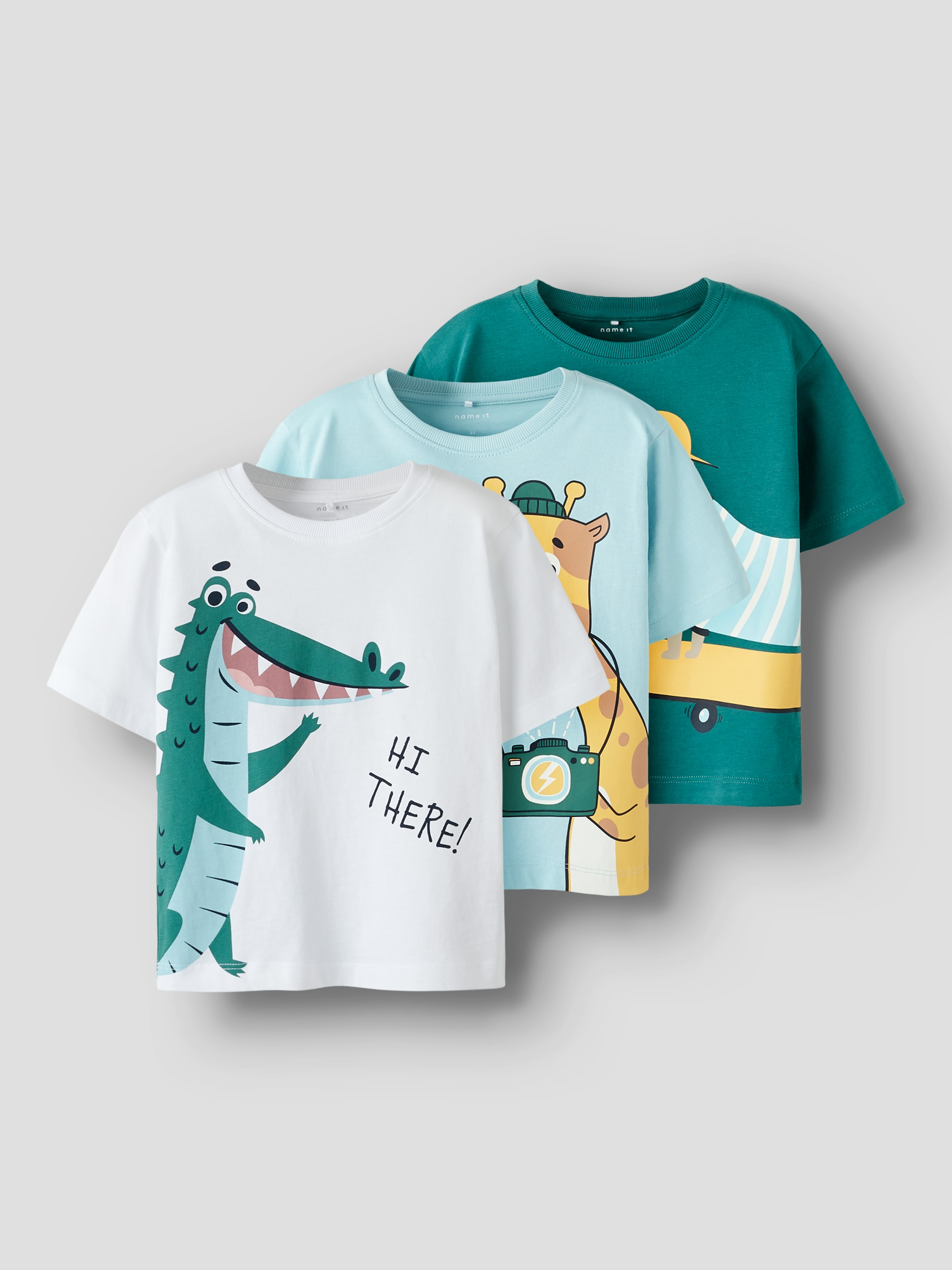 Name It T-Shirt »NMMHELGE 3P SS NREG TOP PB«