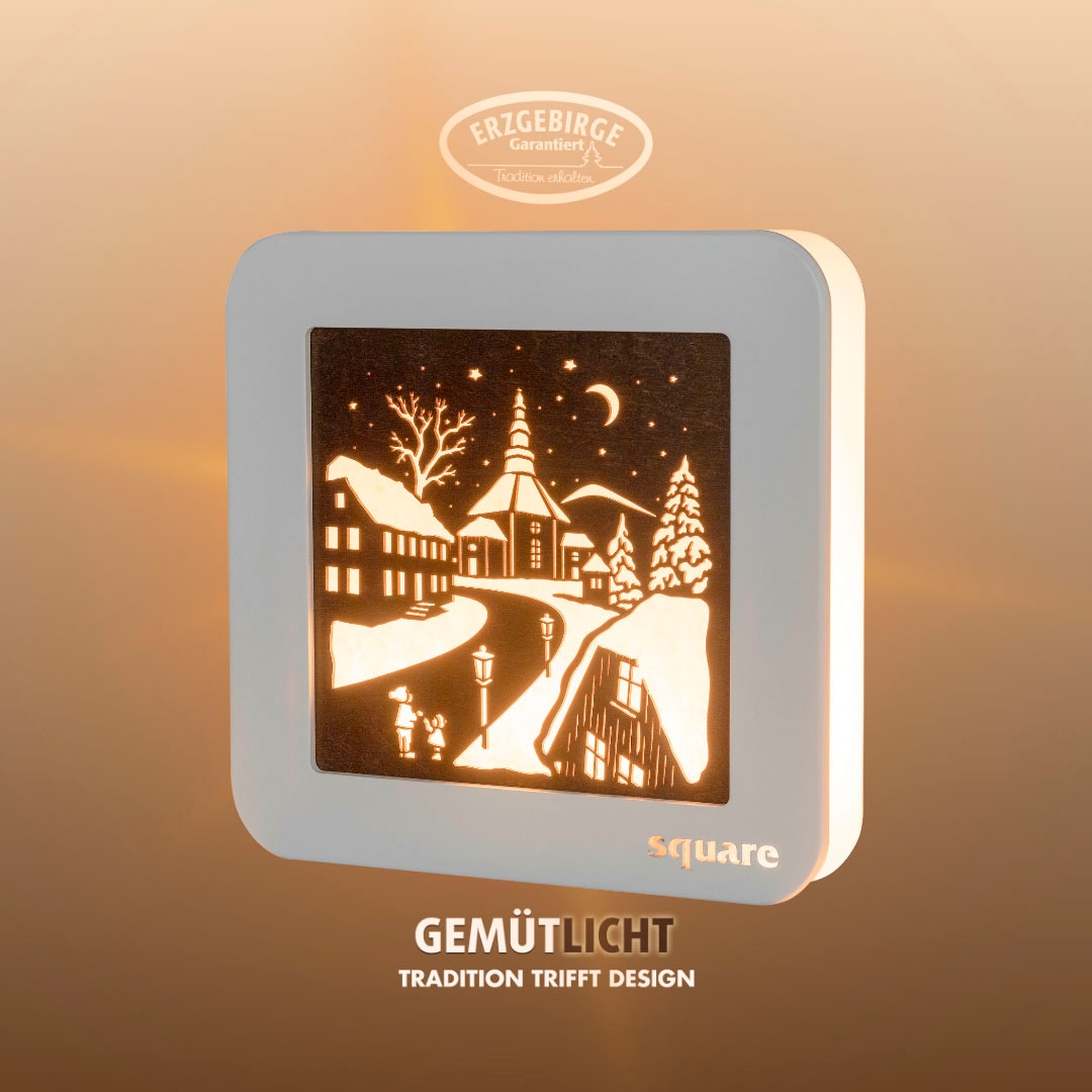 Weigla LED-Bild "Square Standbild Seiffen,Batterie & Timer,WEIẞ-BRAUN,Made günstig online kaufen