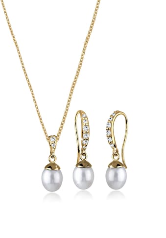 Schmuckset »Elegant Perle Kristalle 925 Silber«