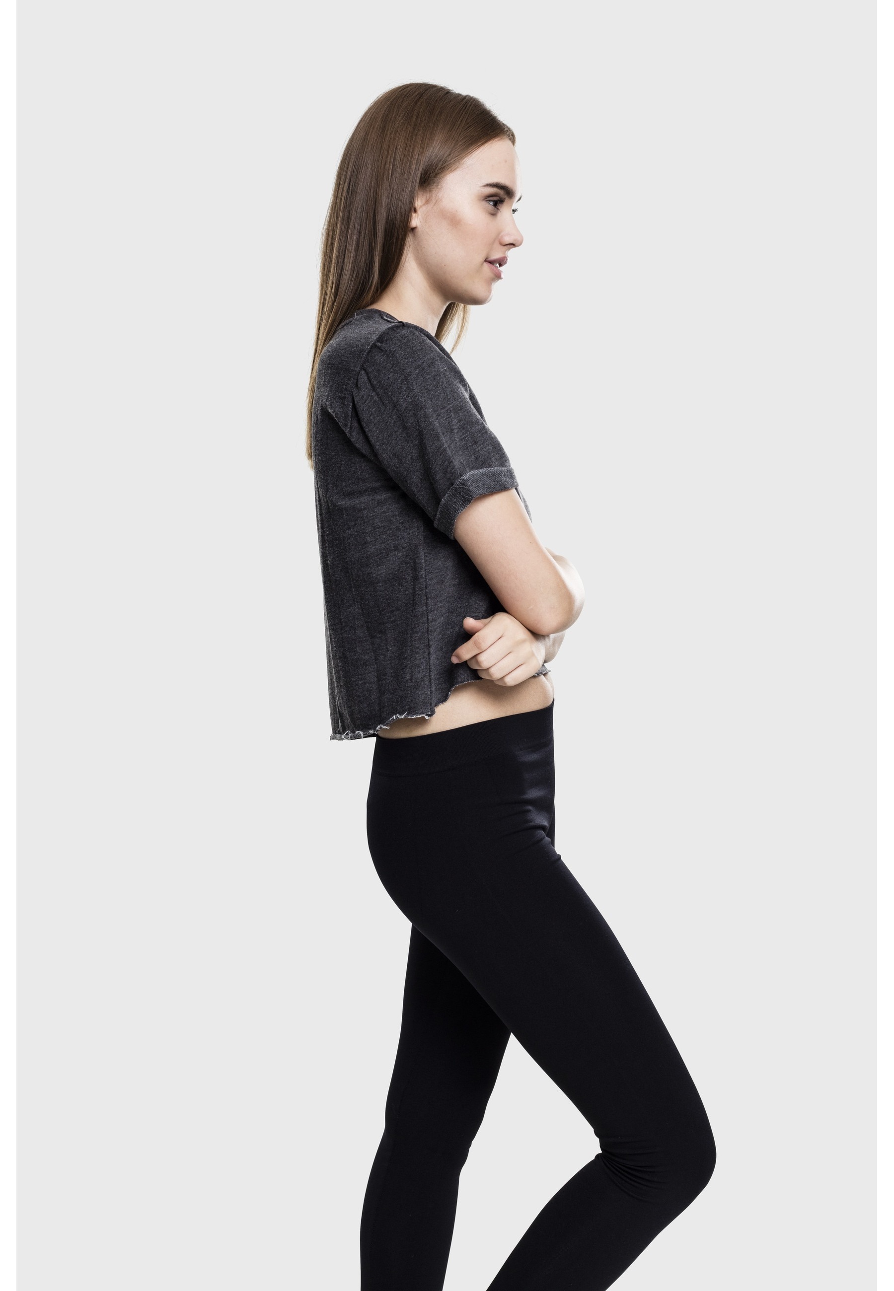 URBAN CLASSICS Sweatshirt »Urban Classics Damen Ladies Cropped Burnout Short Sleeve Crew«, 1
