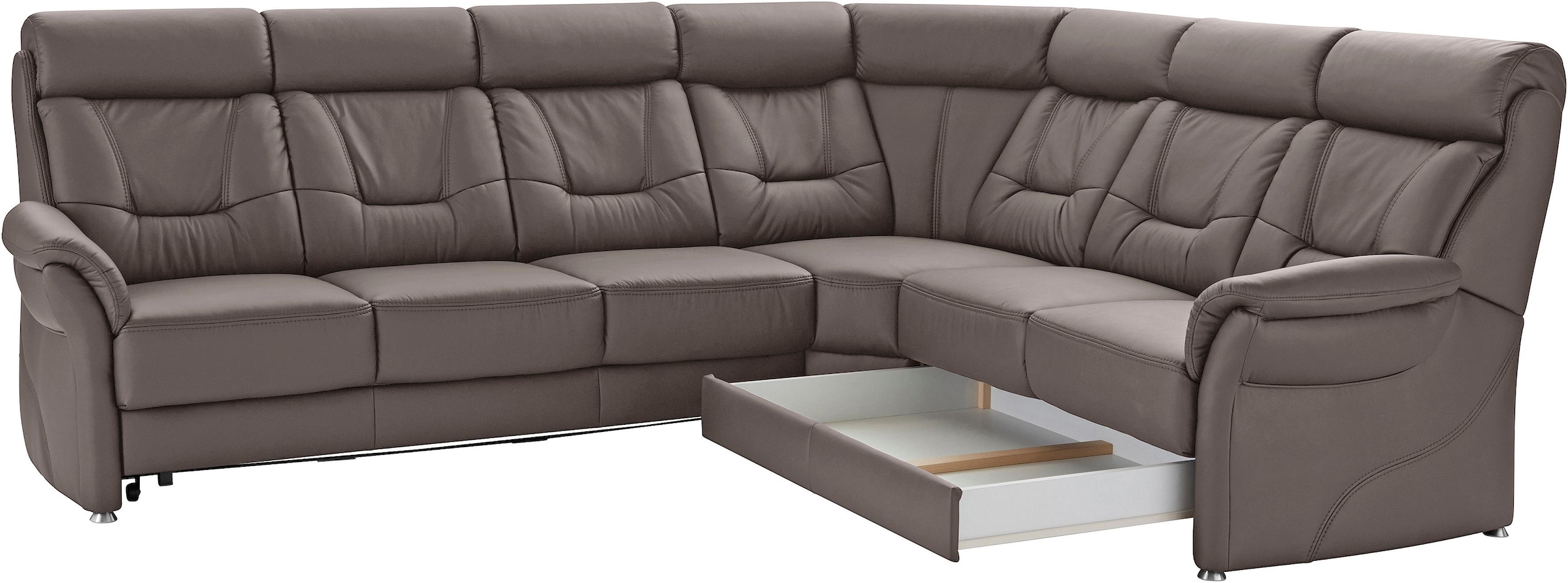 Places of Style Ecksofa »Sardinien L-Form«, mit Kopfteilverstellung, wahlweise mit Bettfunktion