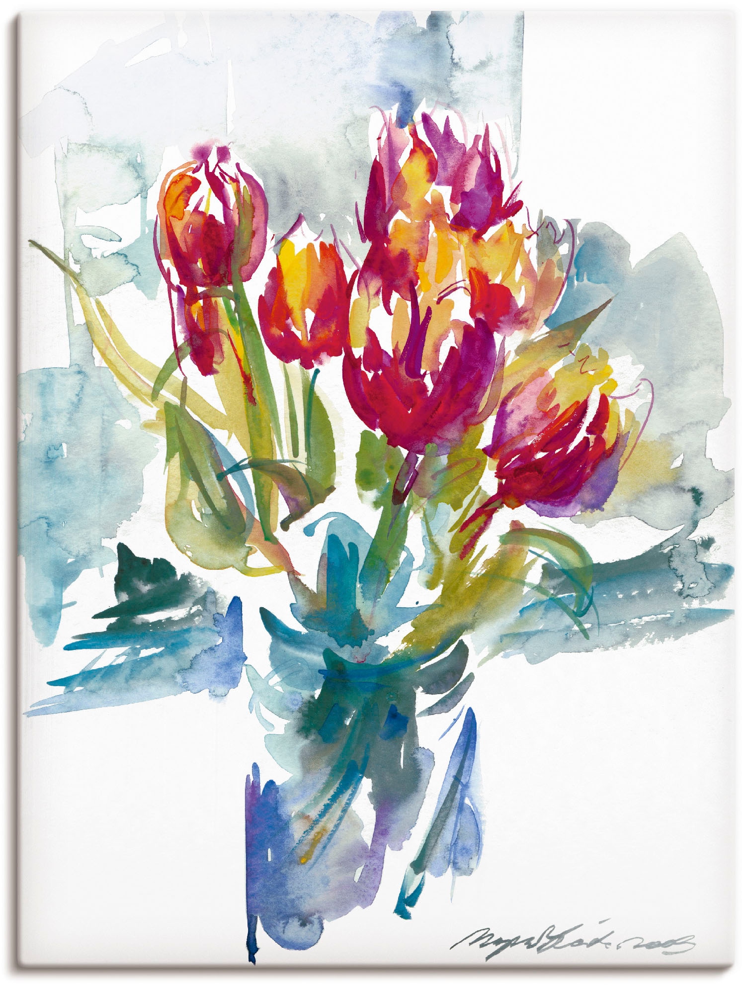 Artland Leinwandbild "Blumenstrauß I" Blumen 1 Stk. tlg. auf Holzrahmen gespannt