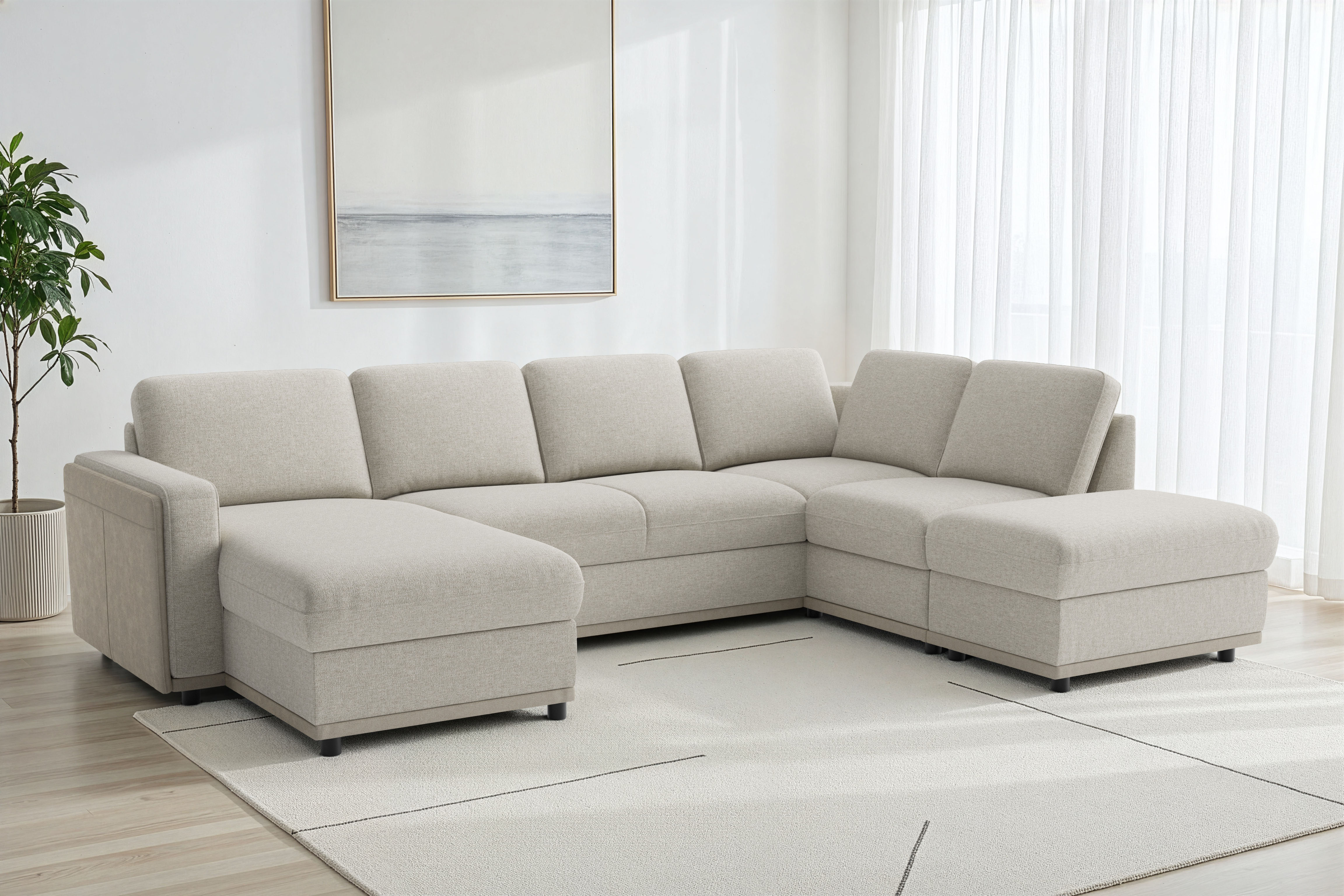 sit&more Wohnlandschaft "Cordoba" wahlweise mit Schlaffunktion und Bettkasten oder Stauraum