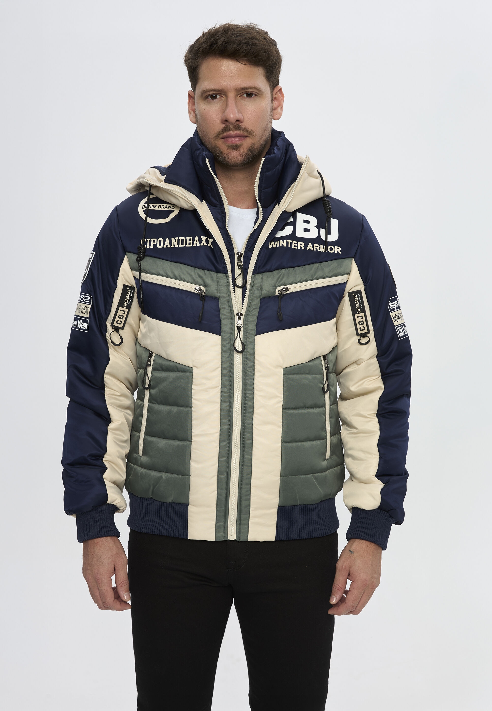 Cipo & Baxx Winterjacke »Winterjacke CM234« mit Kapuze stylisch & Warm für Kalte Winter