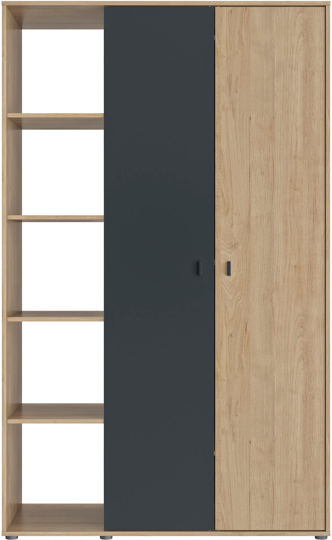 Gami Kleiderschrank »Schrank mit 2 Türen und Bibliothekseinheiten«, ein cleverer, funktionaler Schrank