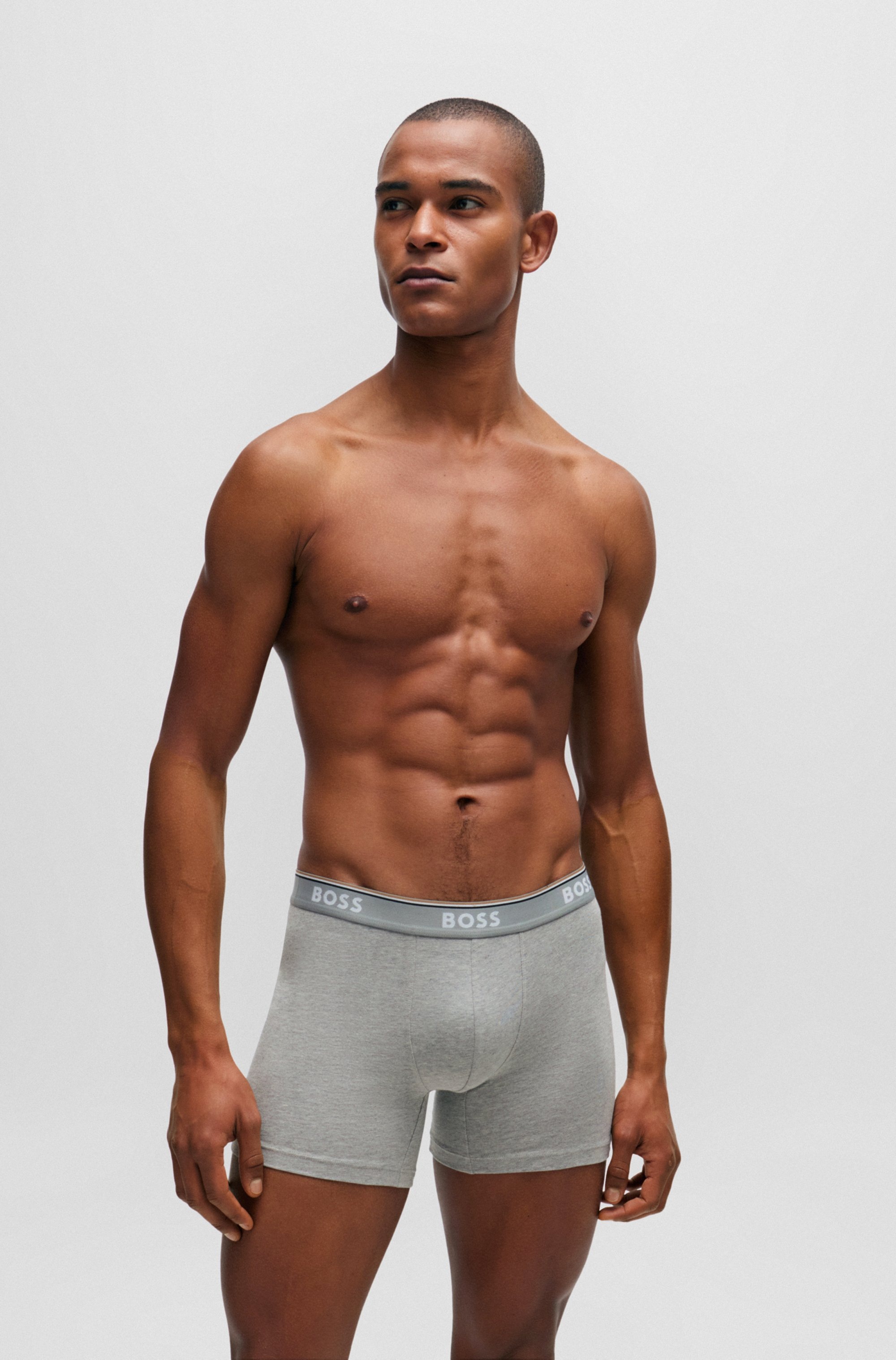 BOSS Langer Boxer »Brief 3 PACK«, mit farblich passendem Webbund